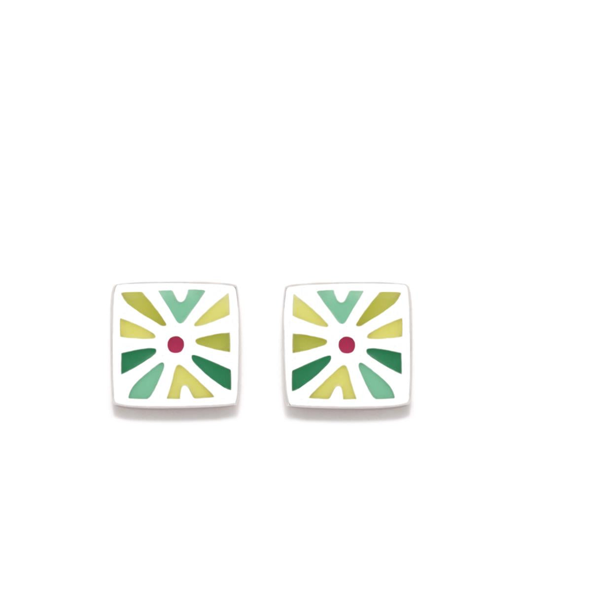 PENDIENTE DAISY CUADRADO VERDE - Agatha Ruiz de la Prada