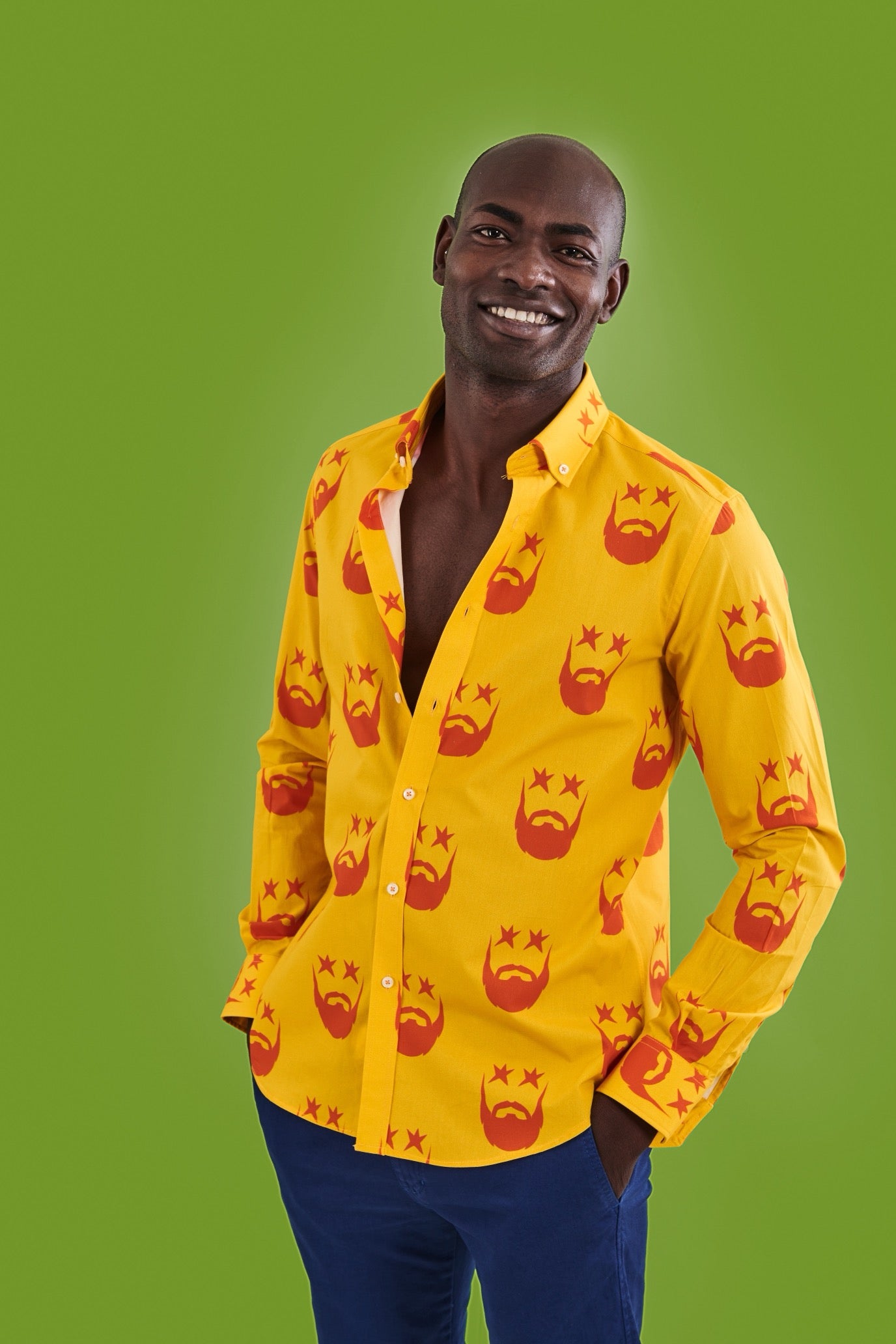 CAMISA HOMBRE AMARILLA BARBAS GR