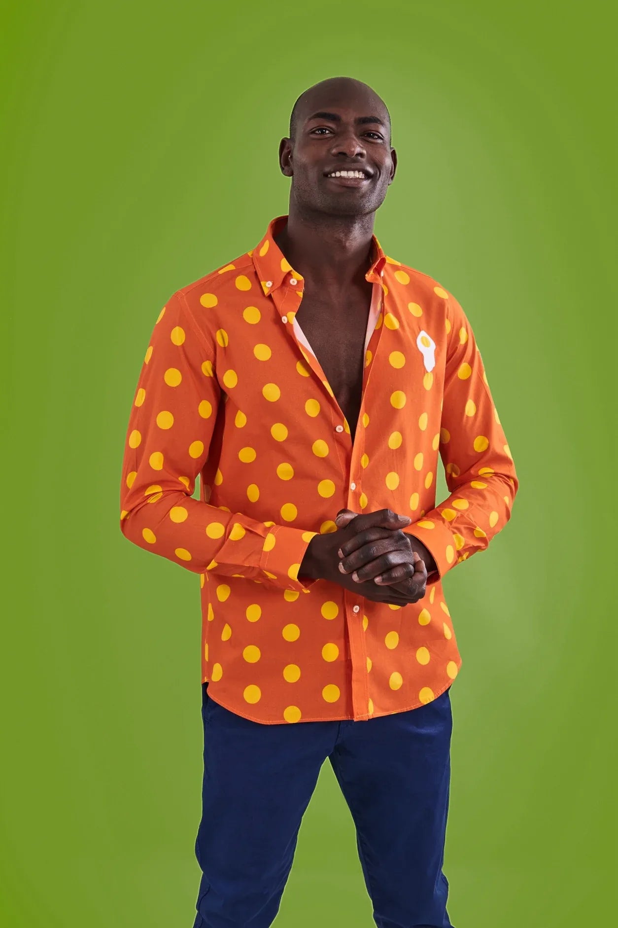 CAMISA HOMBRE NARANJA TOPOS HUEVO FRITO - Agatha Ruiz de la Prada