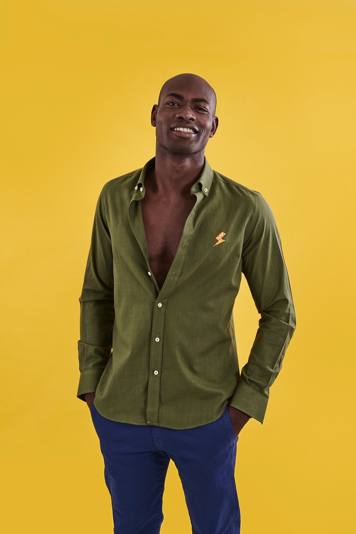 CAMISA HOMBRE VERDE RAYO