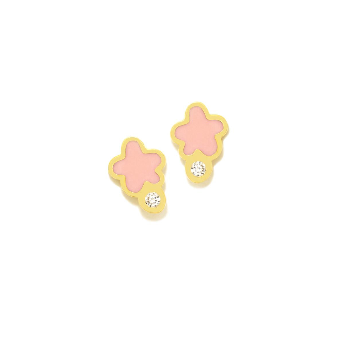PEND NUBE ROSA CIRCONITA BAÑO ORO - Agatha Ruiz de la Prada