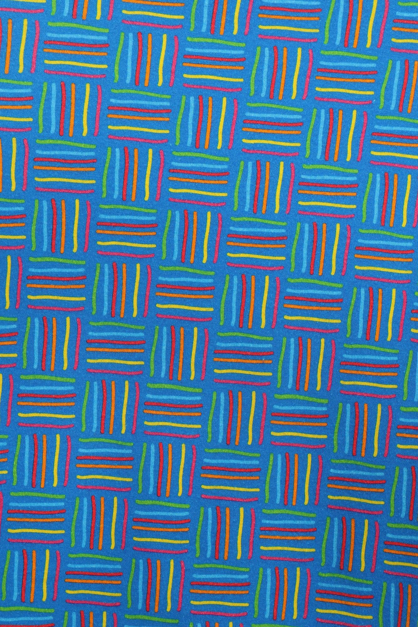 PANTALON FLARE AZUL RAYAS COLORES - Agatha Ruiz de la Prada