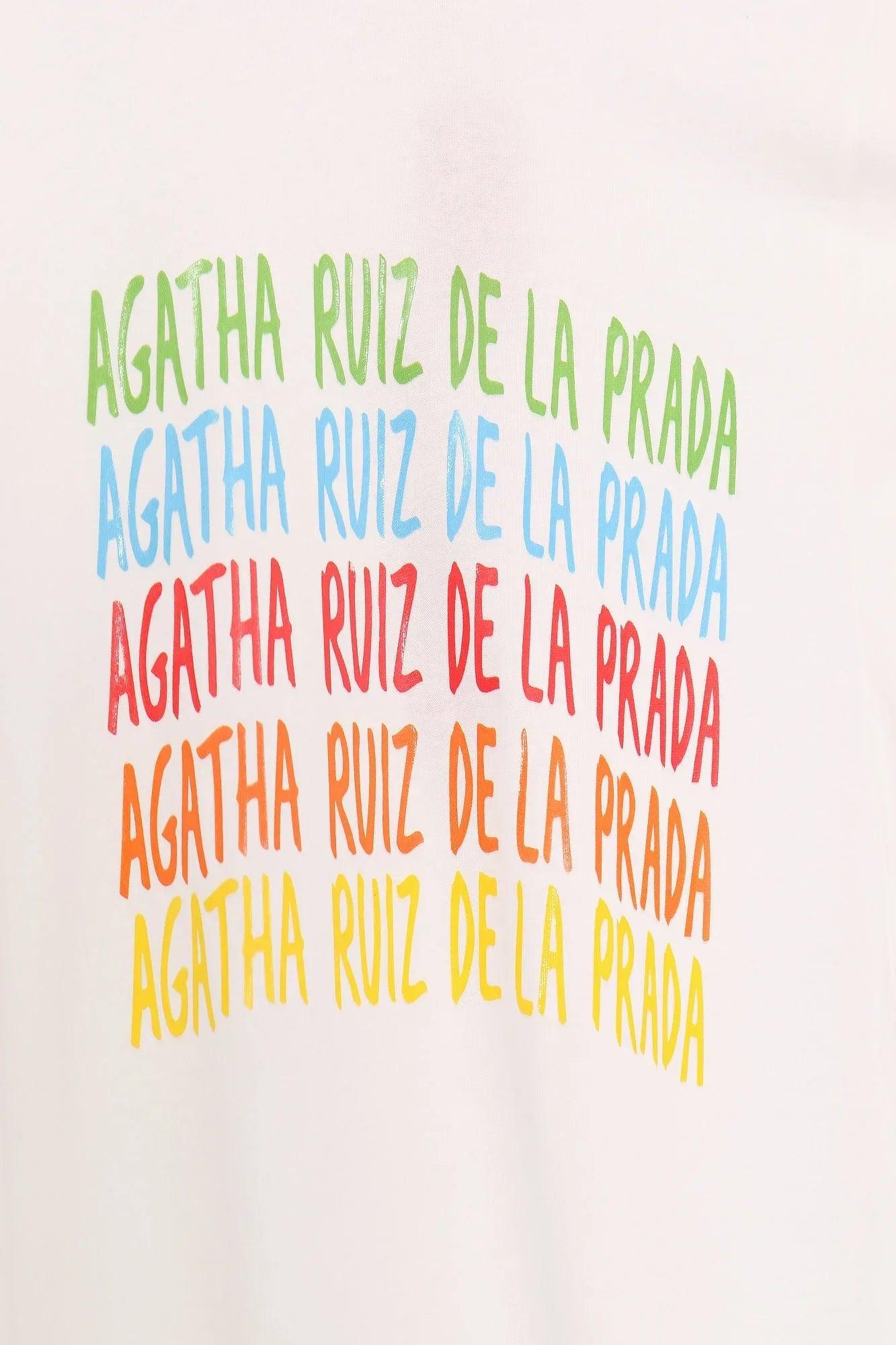 Camiseta blanca con estampado multicolor repetido de AGATHA RUIZ DE LA PRADA