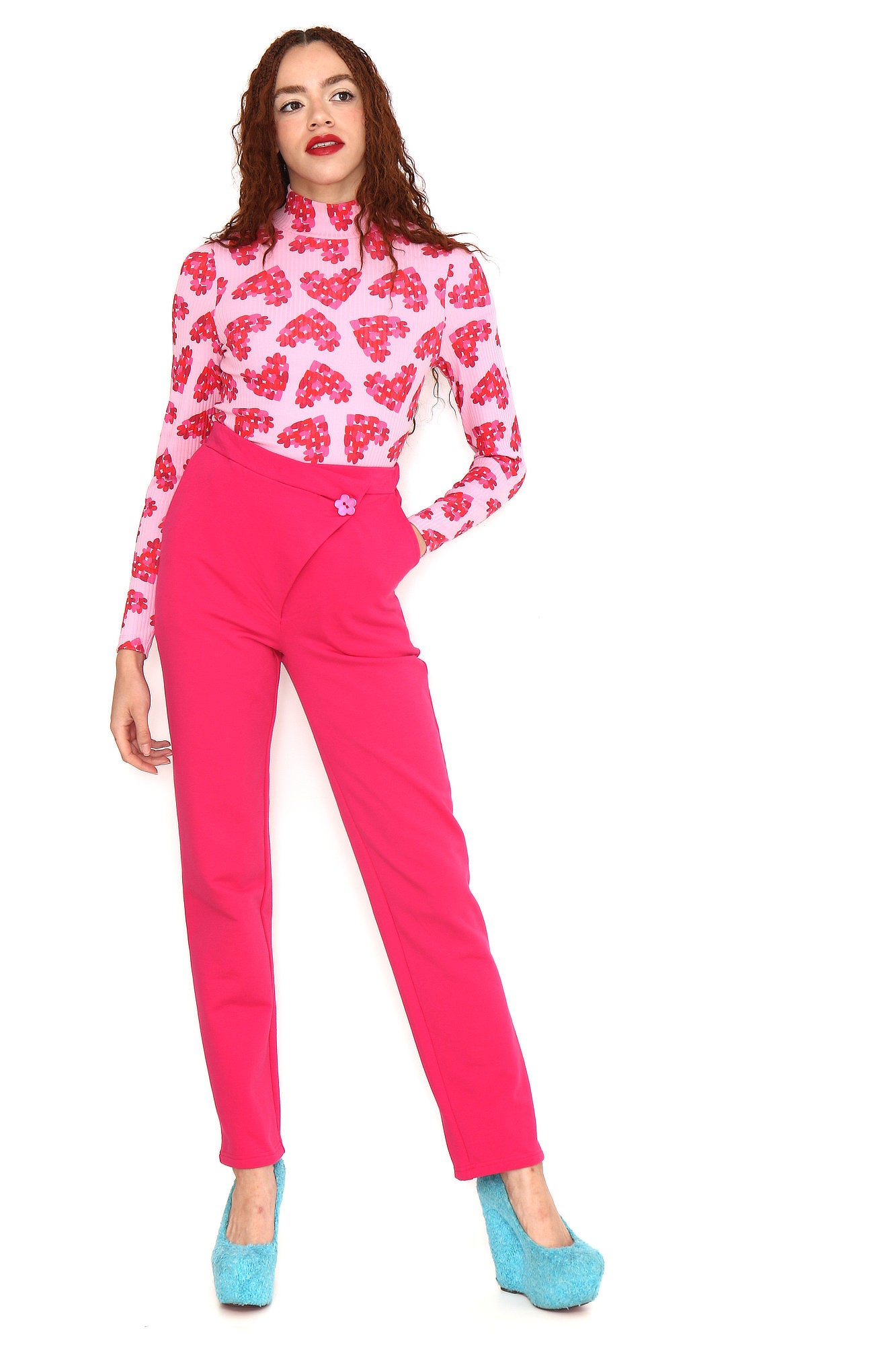 CAMISETA CANALE CORAZONES FUSCIA