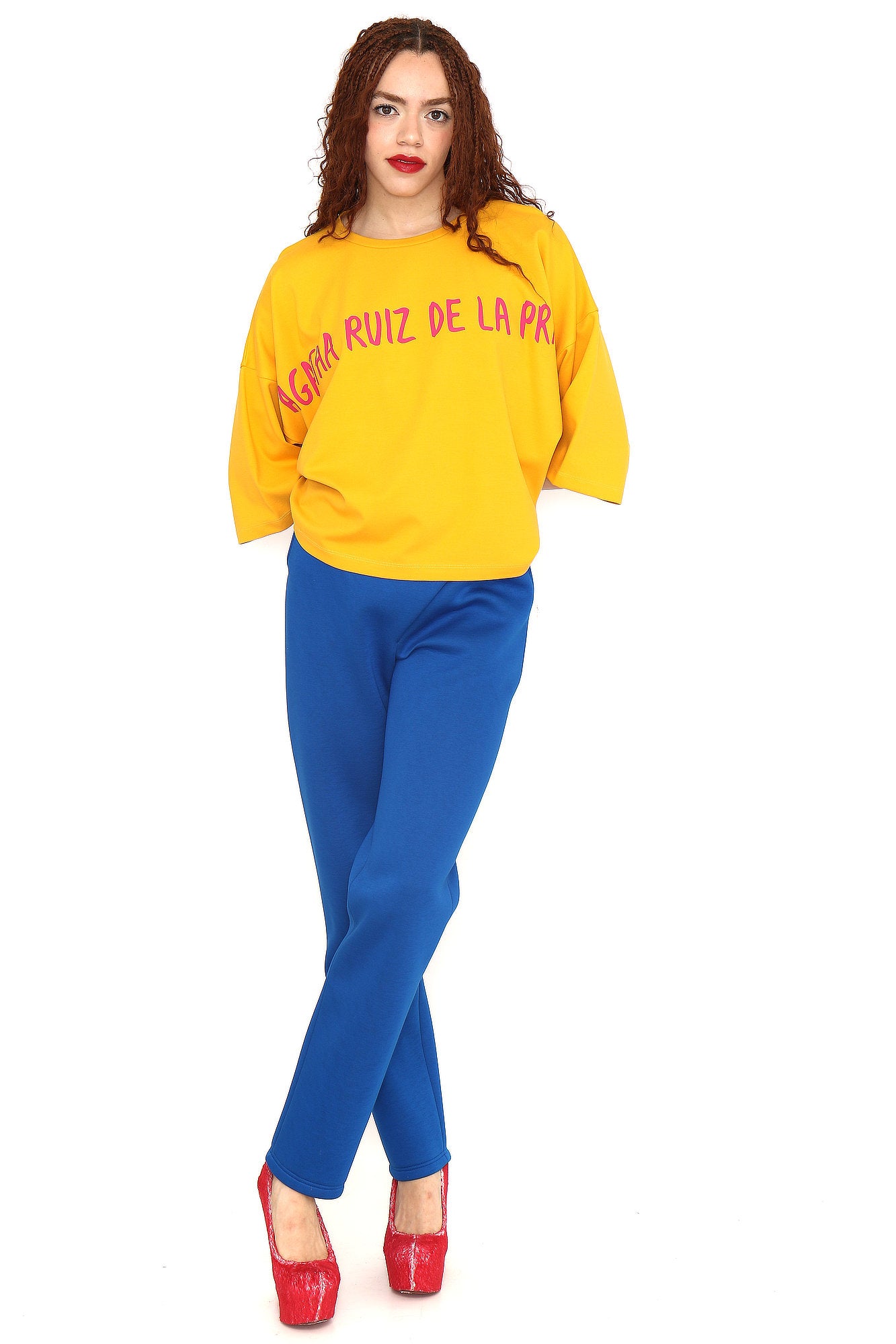 CAMISETA OVERSIZE AMARILLA ARP FUCSIA - Agatha Ruiz de la Prada