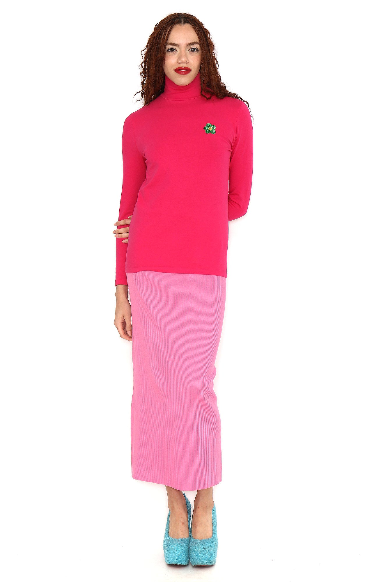 CAMISETA FUCSIA CA FLOR VERDE - Agatha Ruiz de la Prada