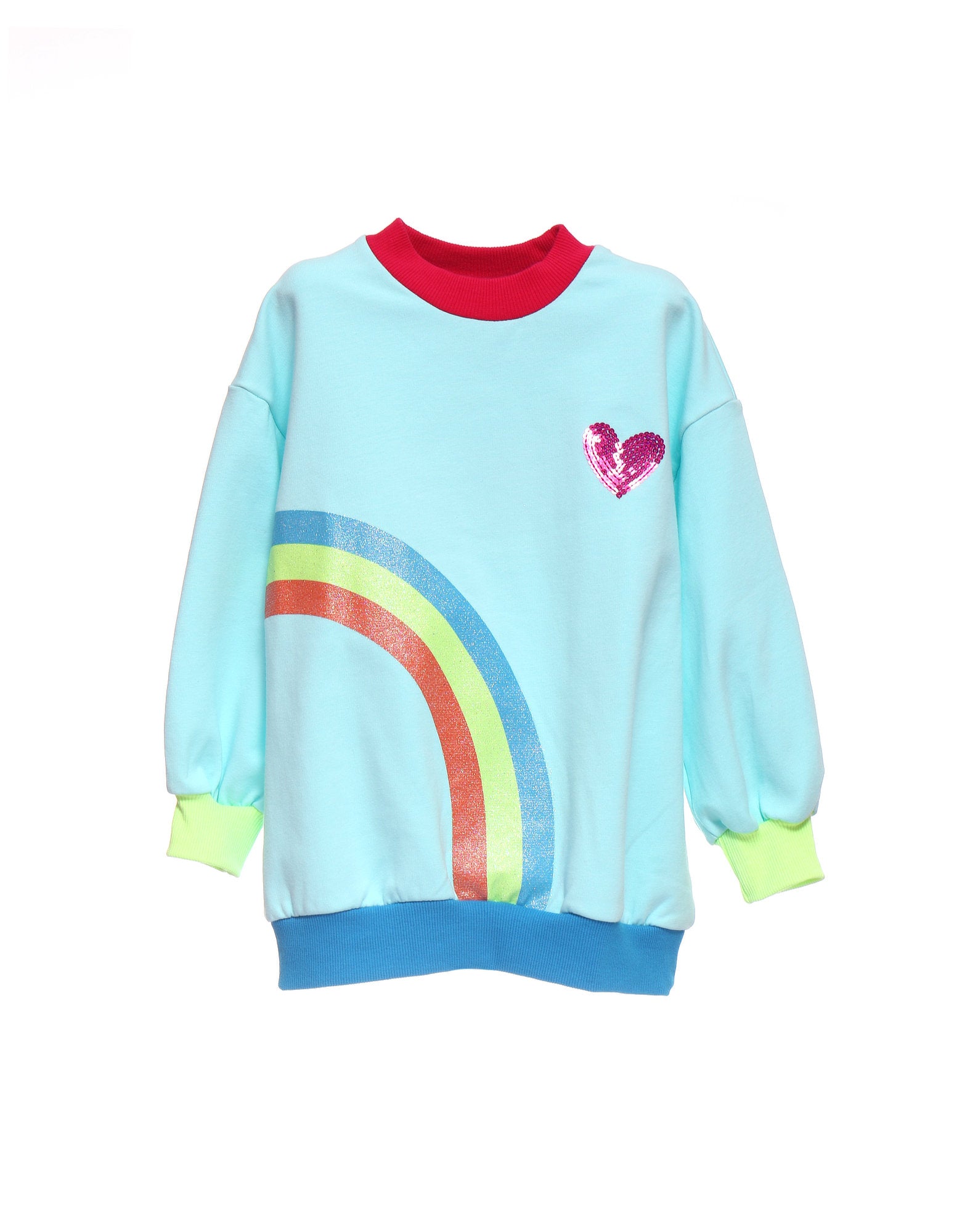 SUDADERA ARCOIRIS CELESTE