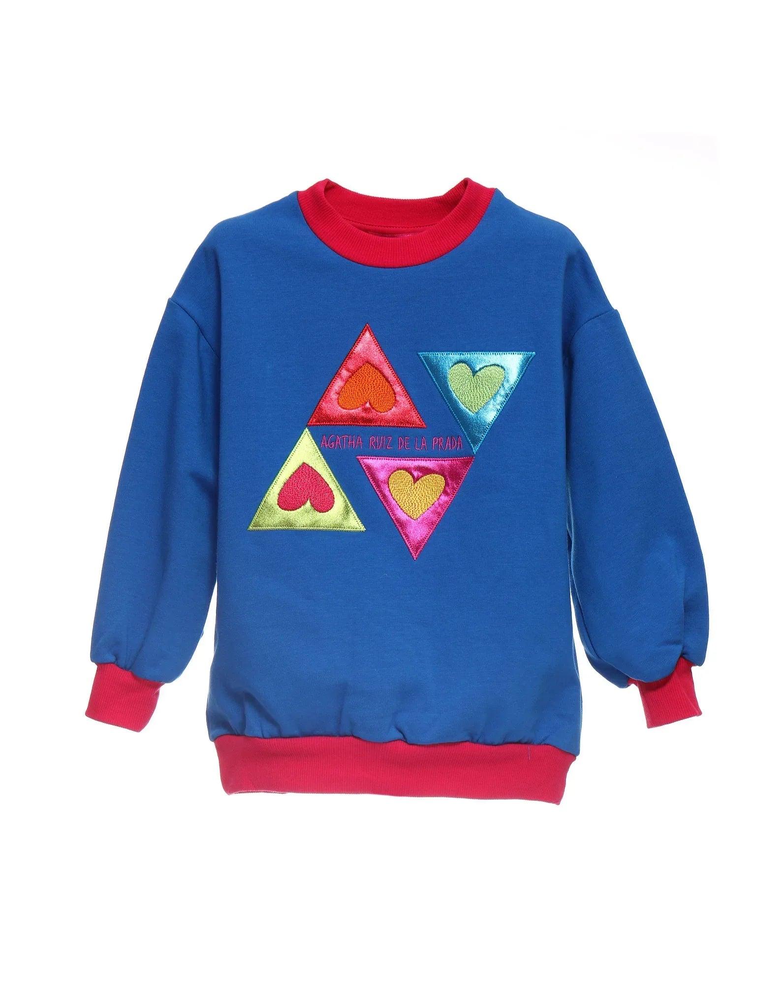 SUDADERA AZUL TRIANGULOS - Agatha Ruiz de la Prada