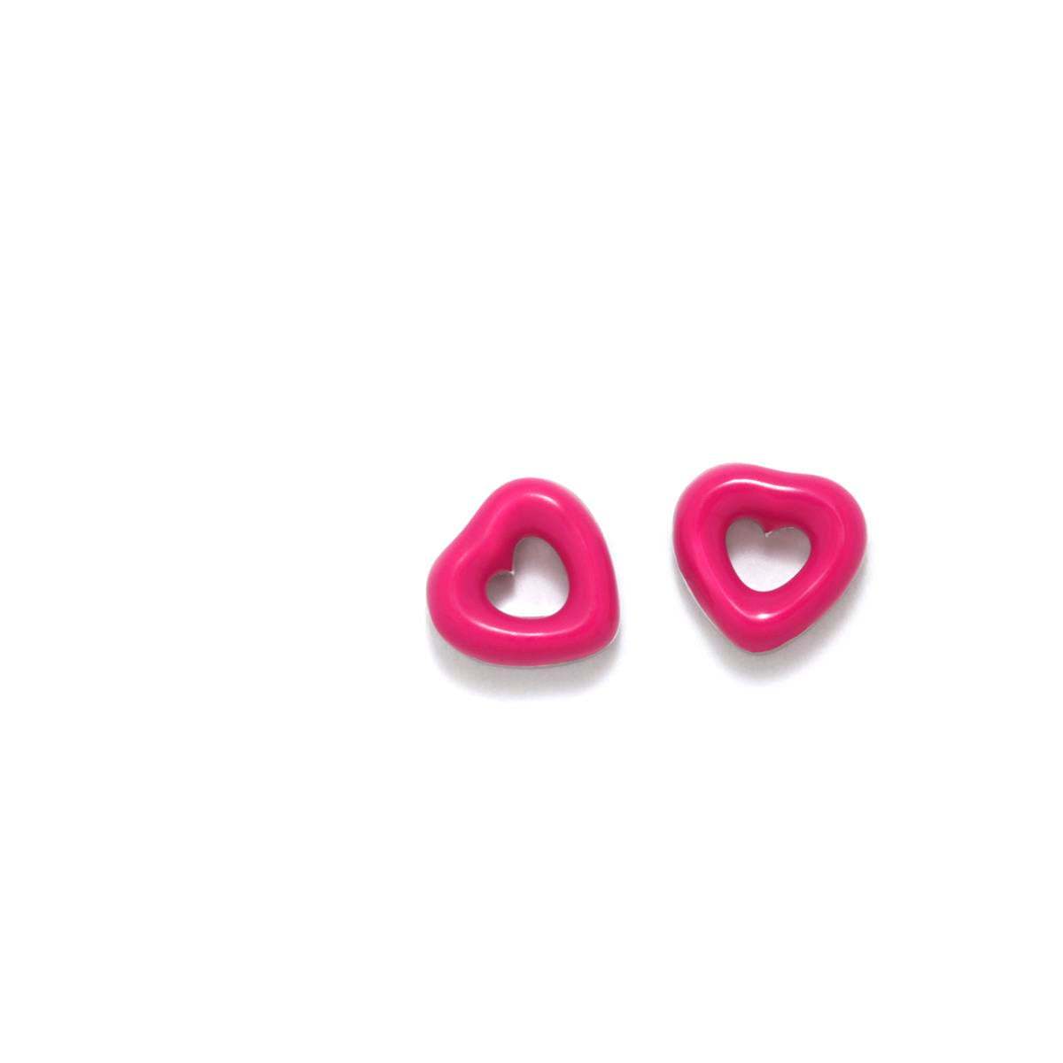 PENDIENTES DONUT CORAZON FUCSIA - Agatha Ruiz de la Prada