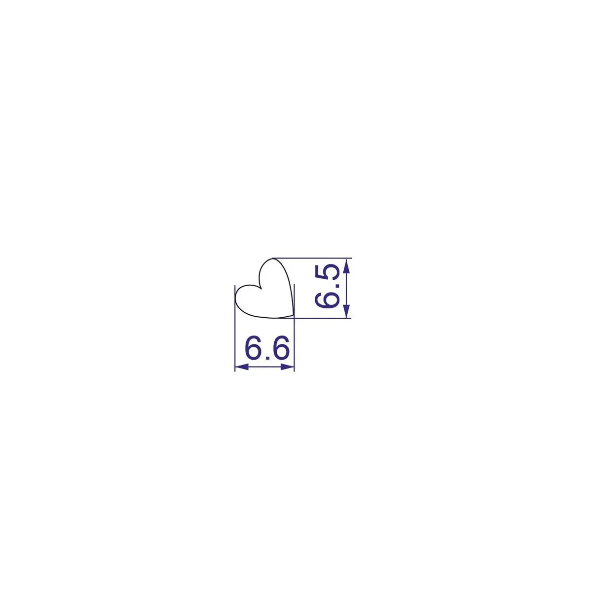 Diagrama de pendientes de corazón: 6.6 cm y 6.5 cm