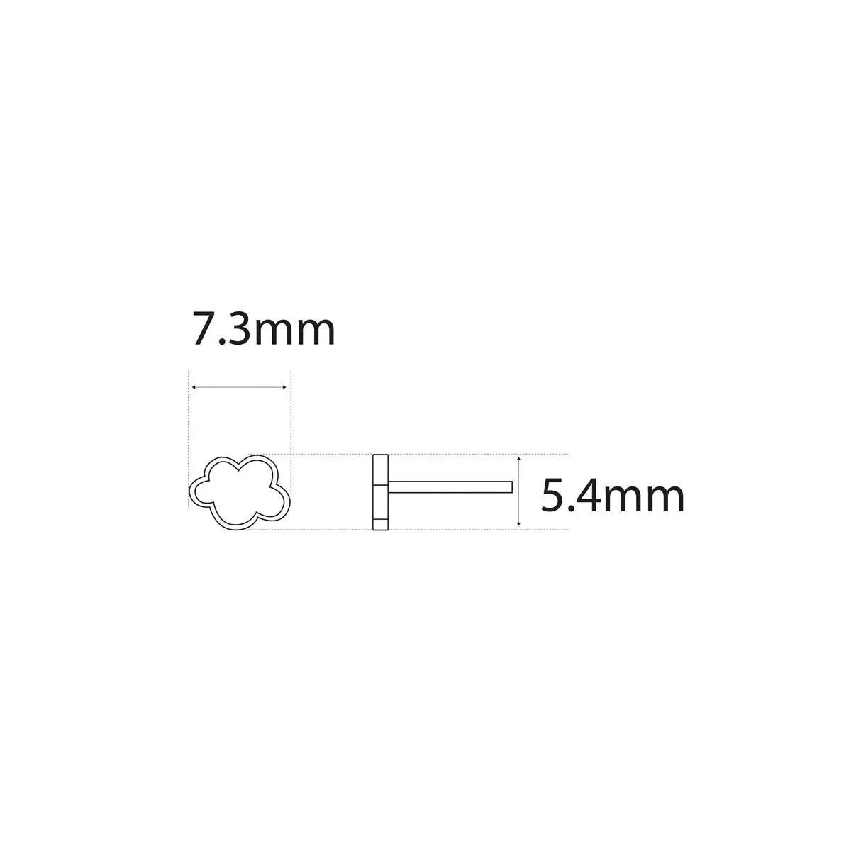 Pendientes de botón de nube rosa, medidas 7,3 mm y 5,4 mm