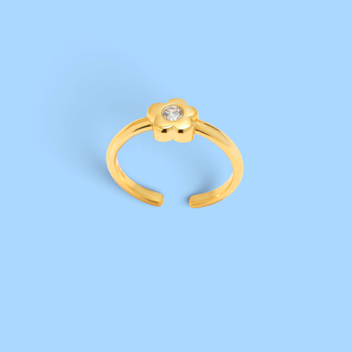 Bague multitasche fleur Gaga argent avec placage or