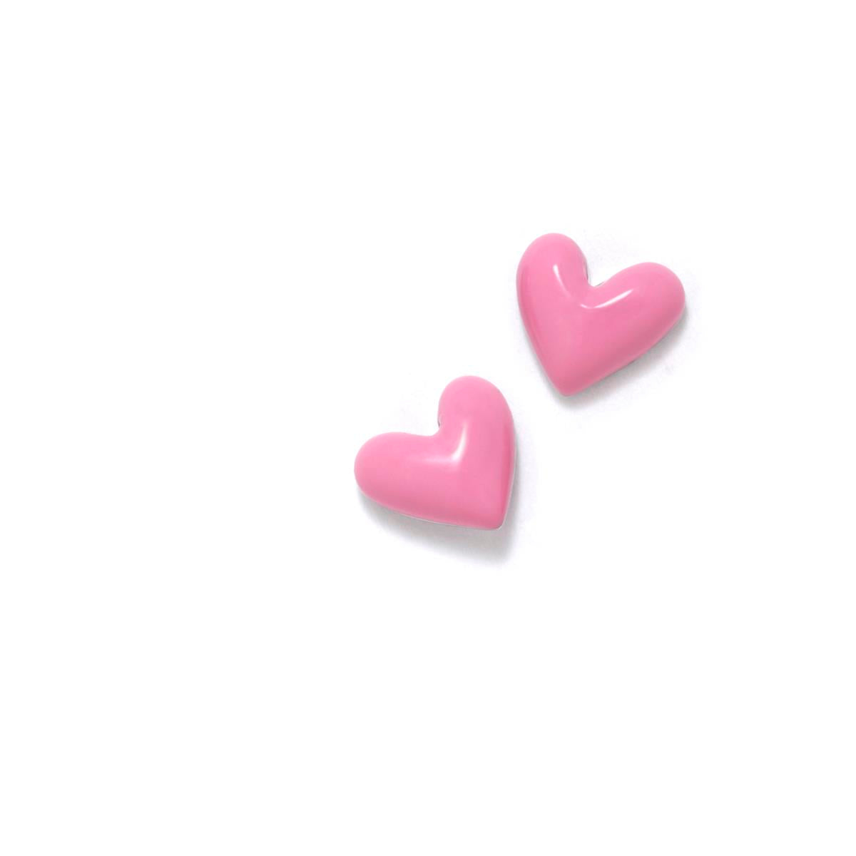 PENDIENTES CHARM CORAZON ROSA