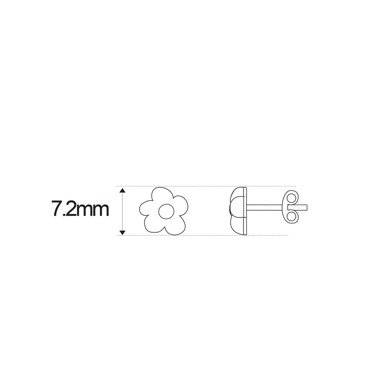 Pendientes con flor dorada, tamaño 7,2 mm, diseño de botón