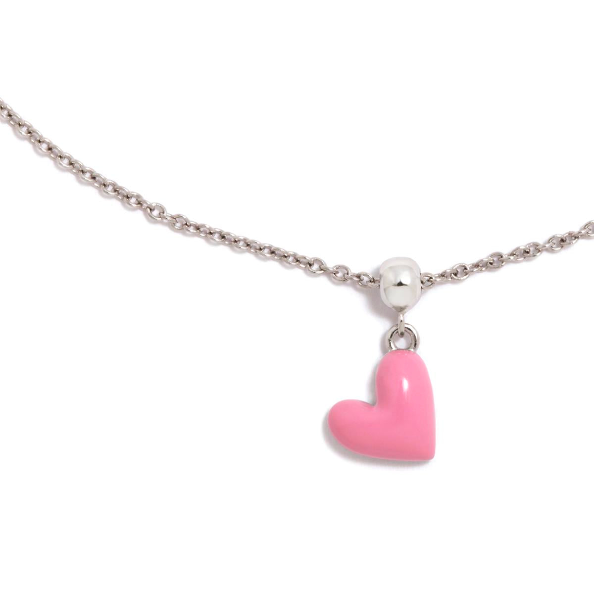 CHARM CORAZON ROSA SIN CADENA