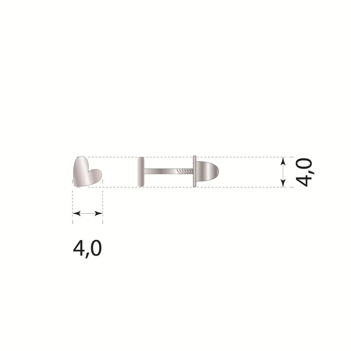 Minicharm de rosca con corazón fucsia y base plateada, 4,0×4,1 cm