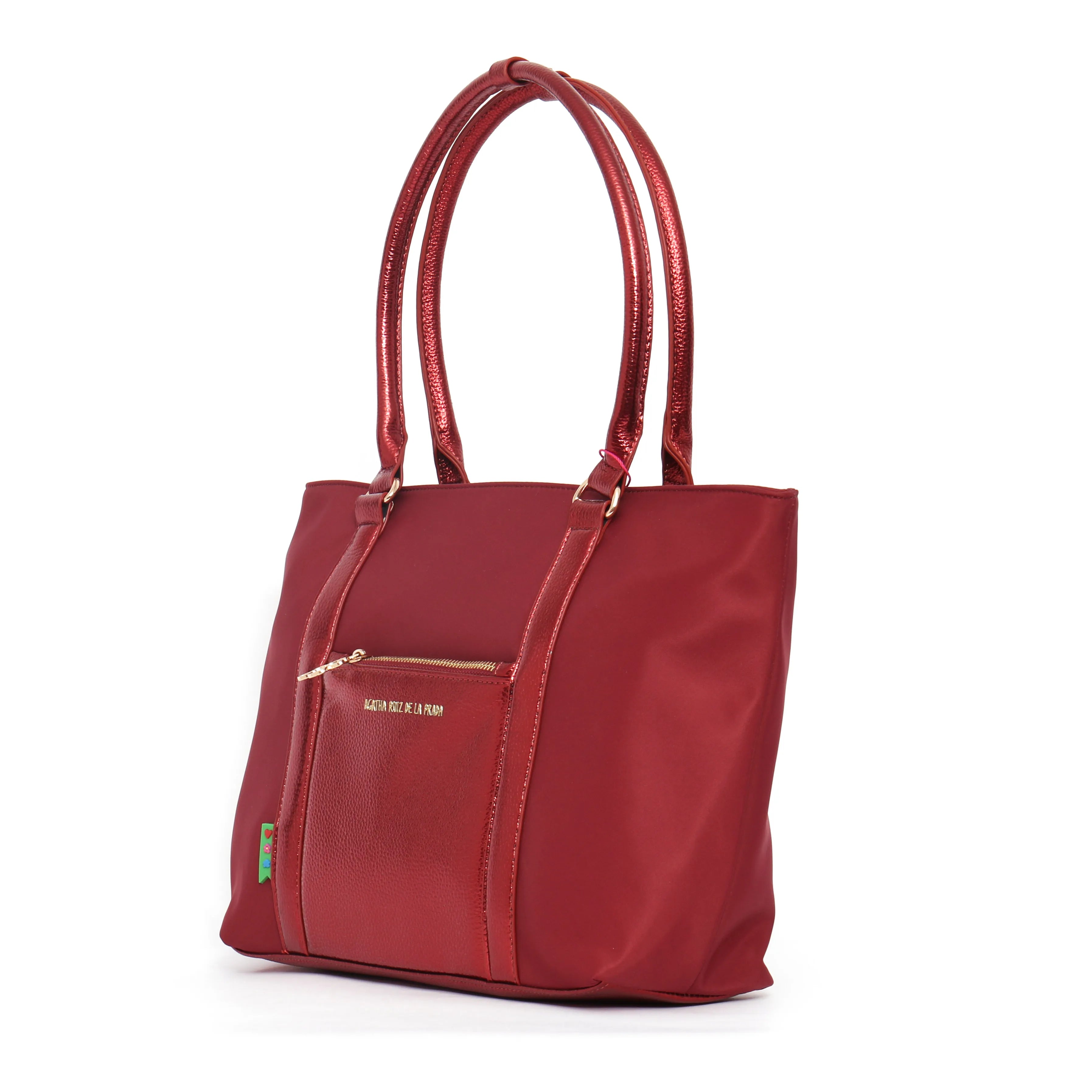 SHOPPER METALLIZED NYLON BURGUNDY