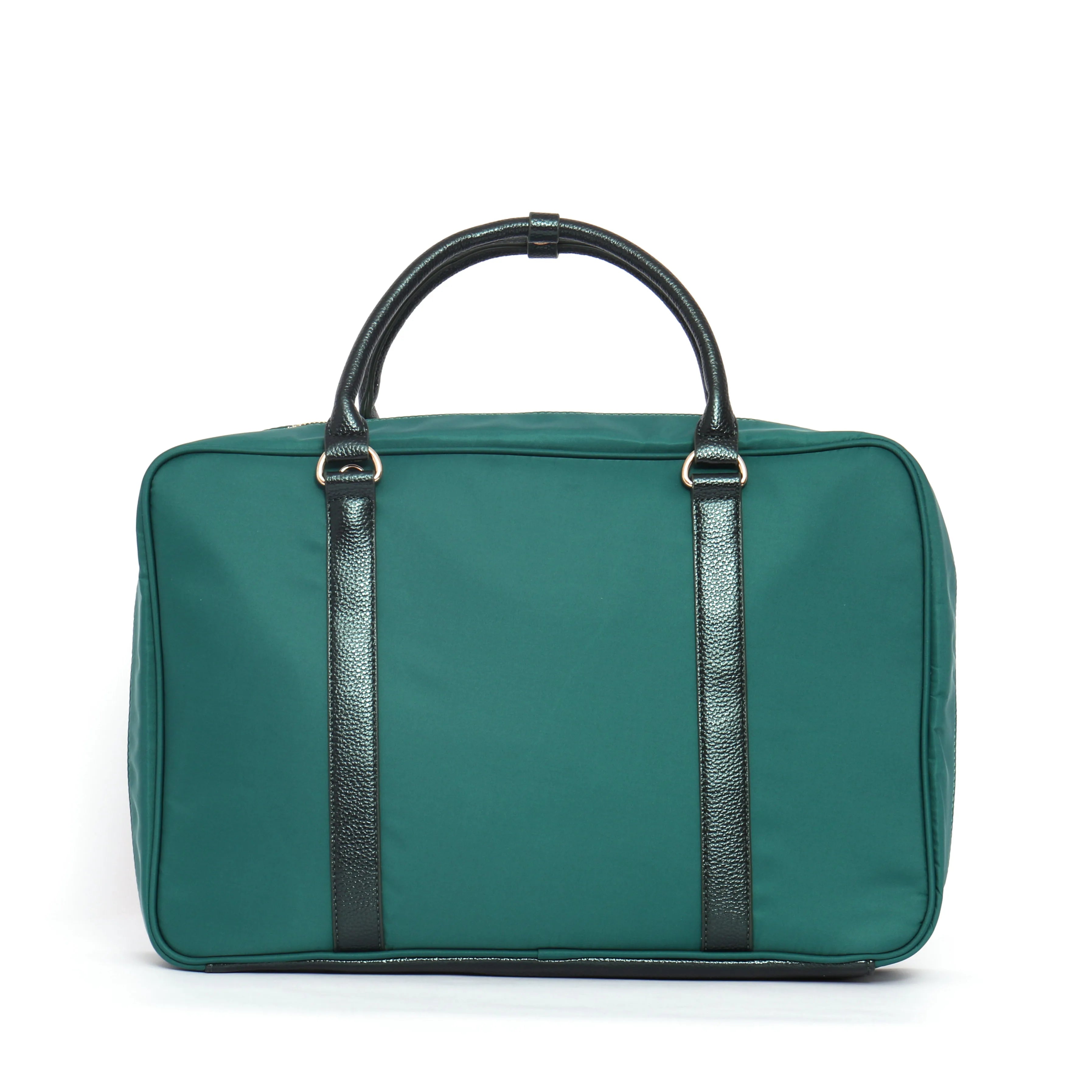 METALIZED NYLON BRIEFCASE GREEN