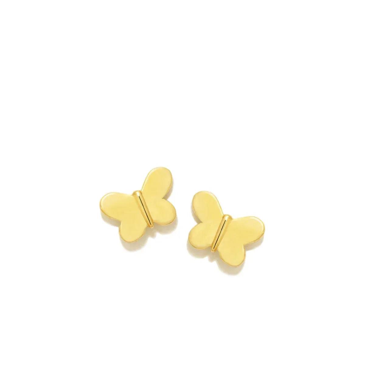 Pendientes de mariposa con baño de oro para bebé