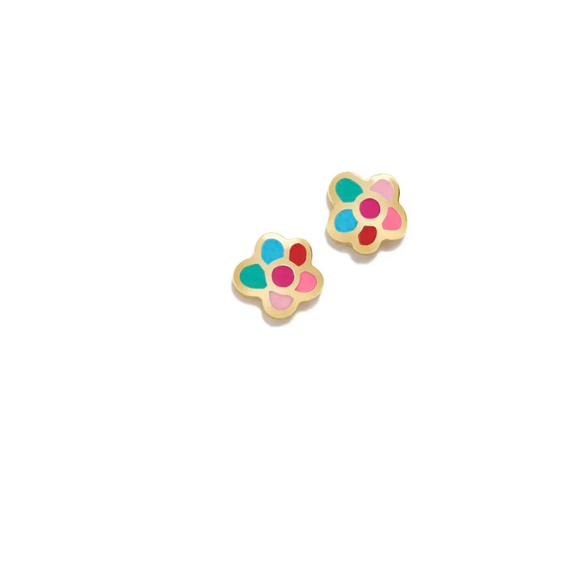 PEND MULTICOLOR FLOR BAÑO ORO - Agatha Ruiz de la Prada