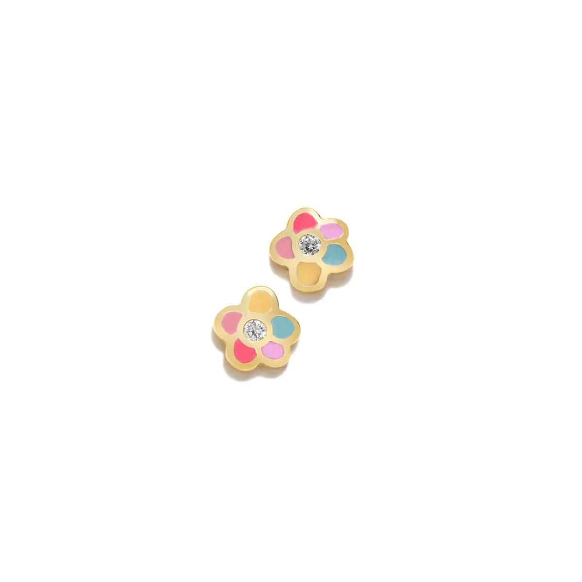 PEND PASTEL FLOR BAÑO ORO - Agatha Ruiz de la Prada
