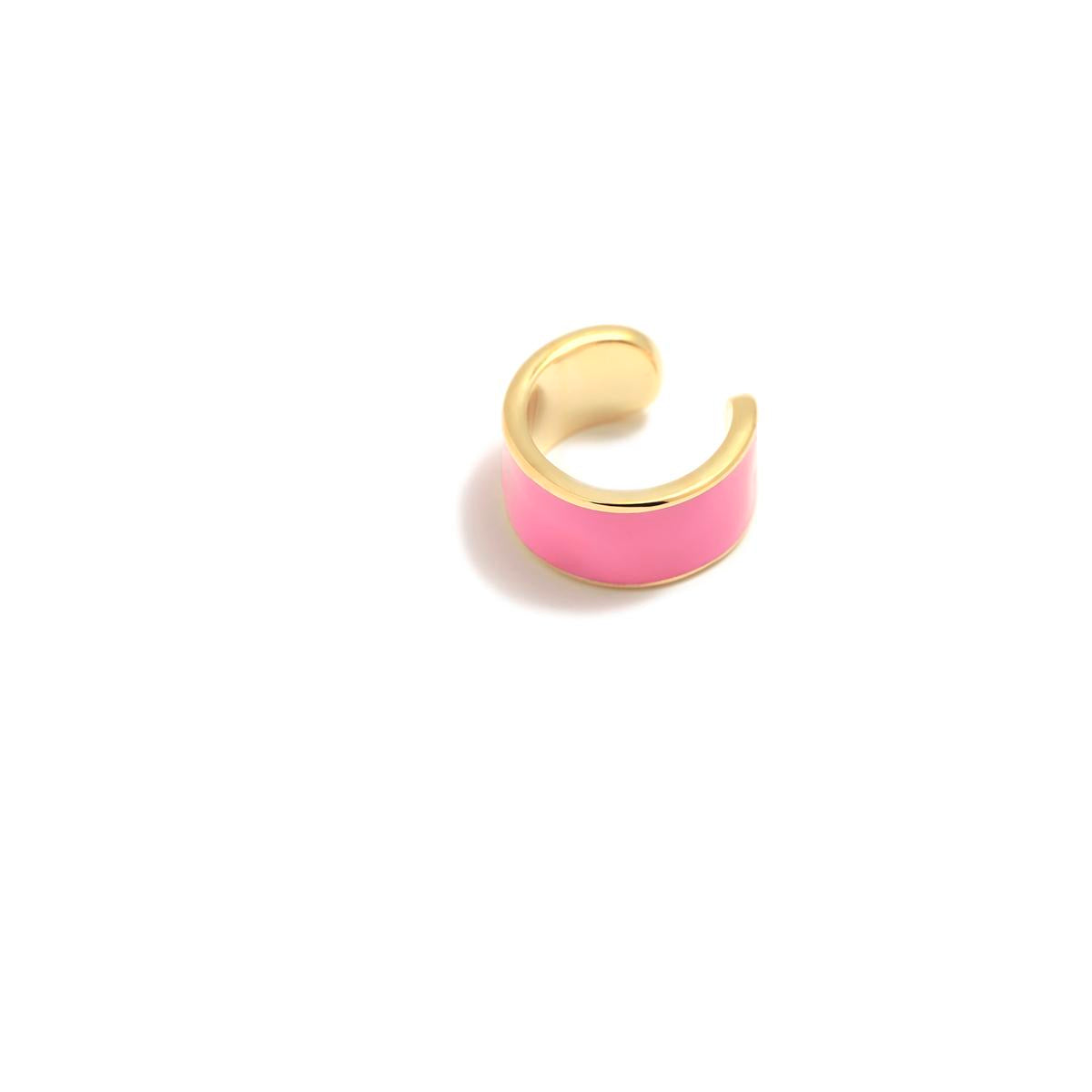 EARCUFF VITOLA ROSA BAÑO ORO