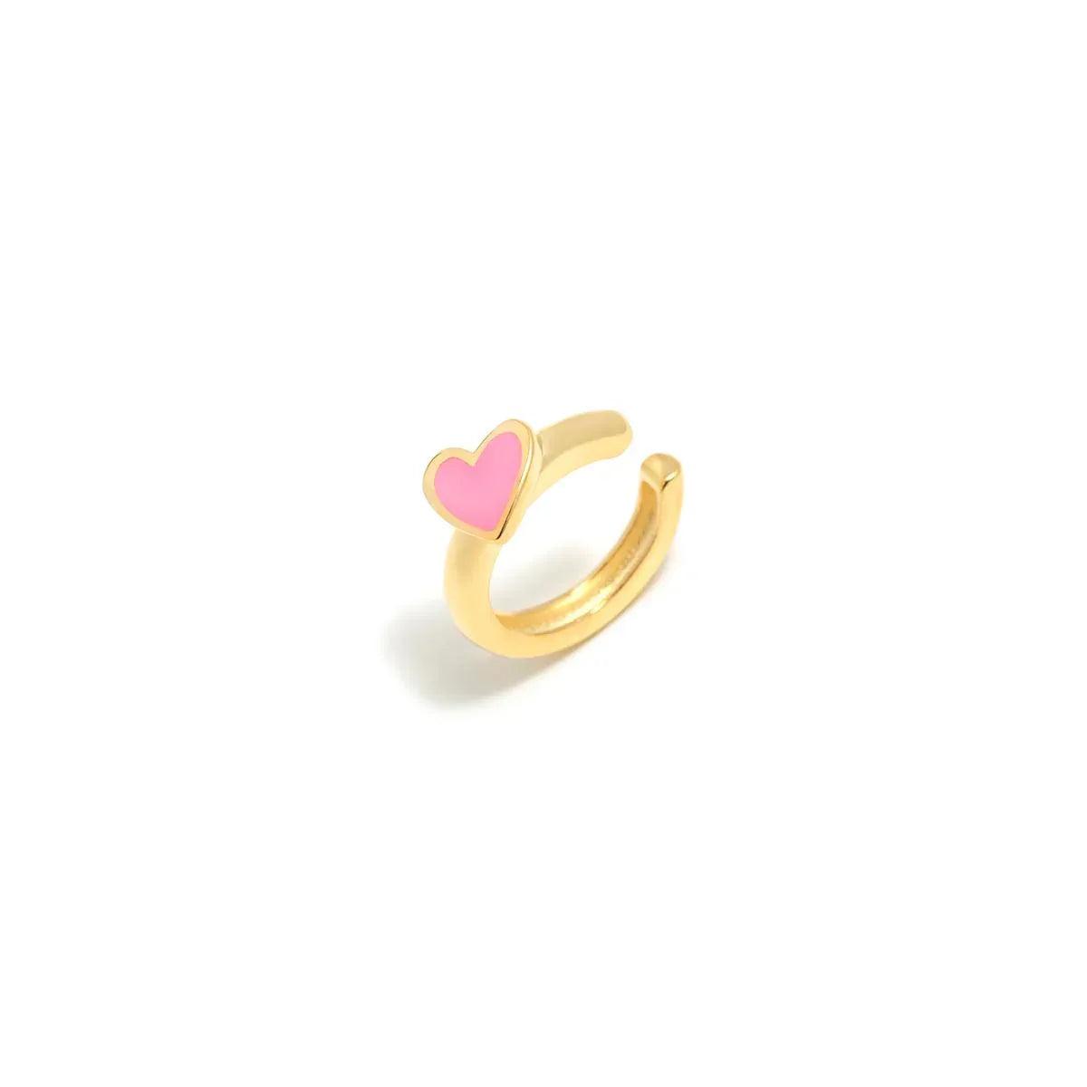 EARCUFF CORAZON ROSA BAÑO ORO - Agatha Ruiz de la Prada