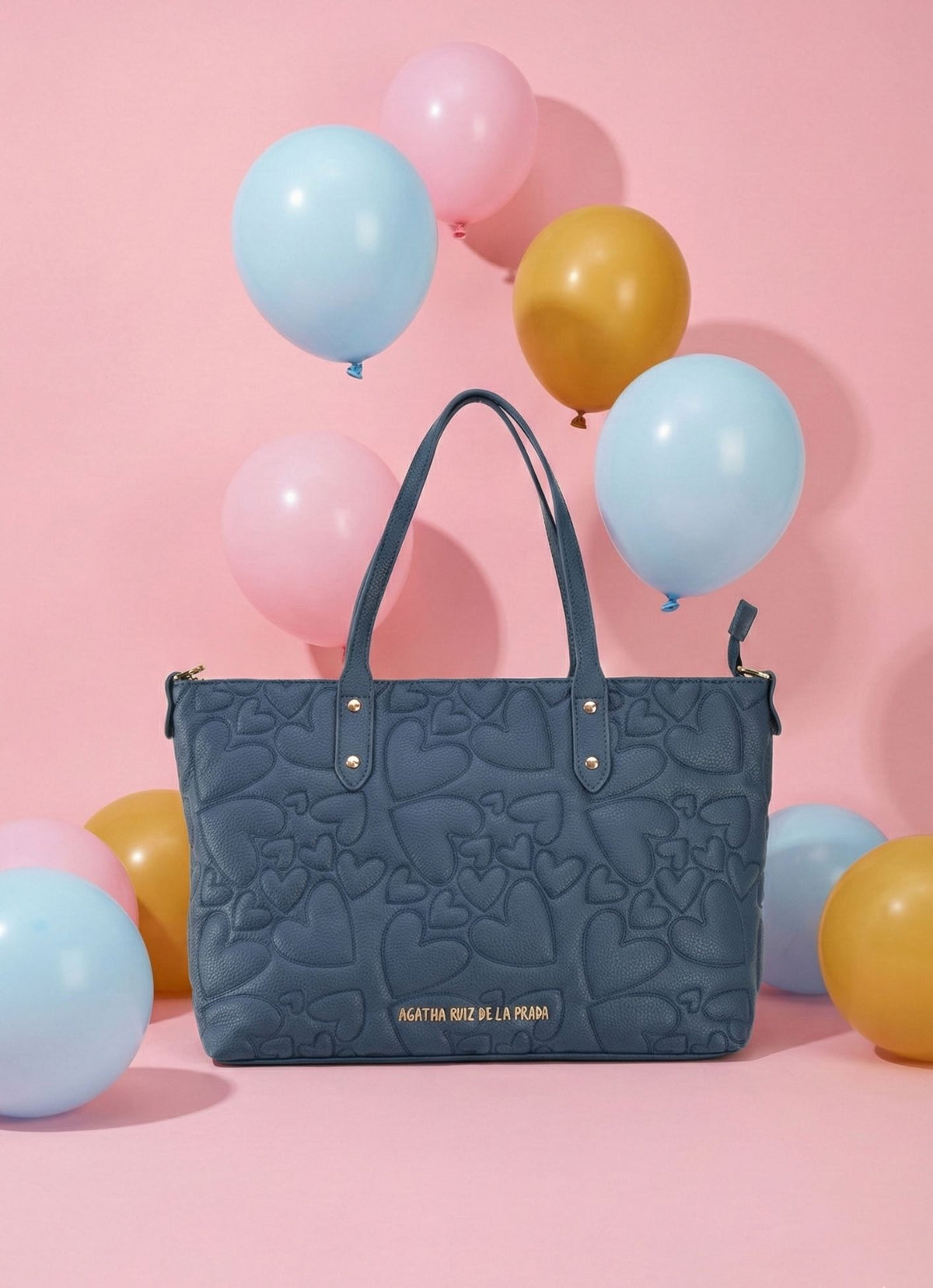 SHOPPER CORAZONES AZUL