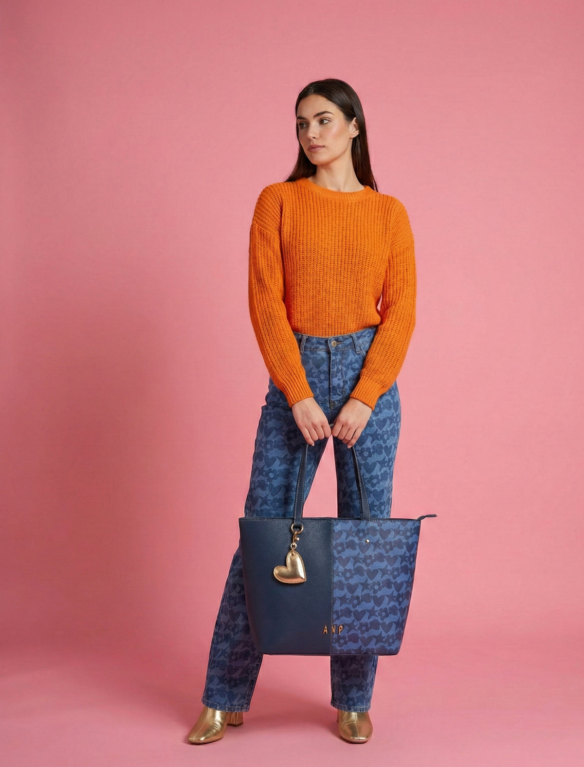 TOTE DOBLE ESTAMPADO AZUL
