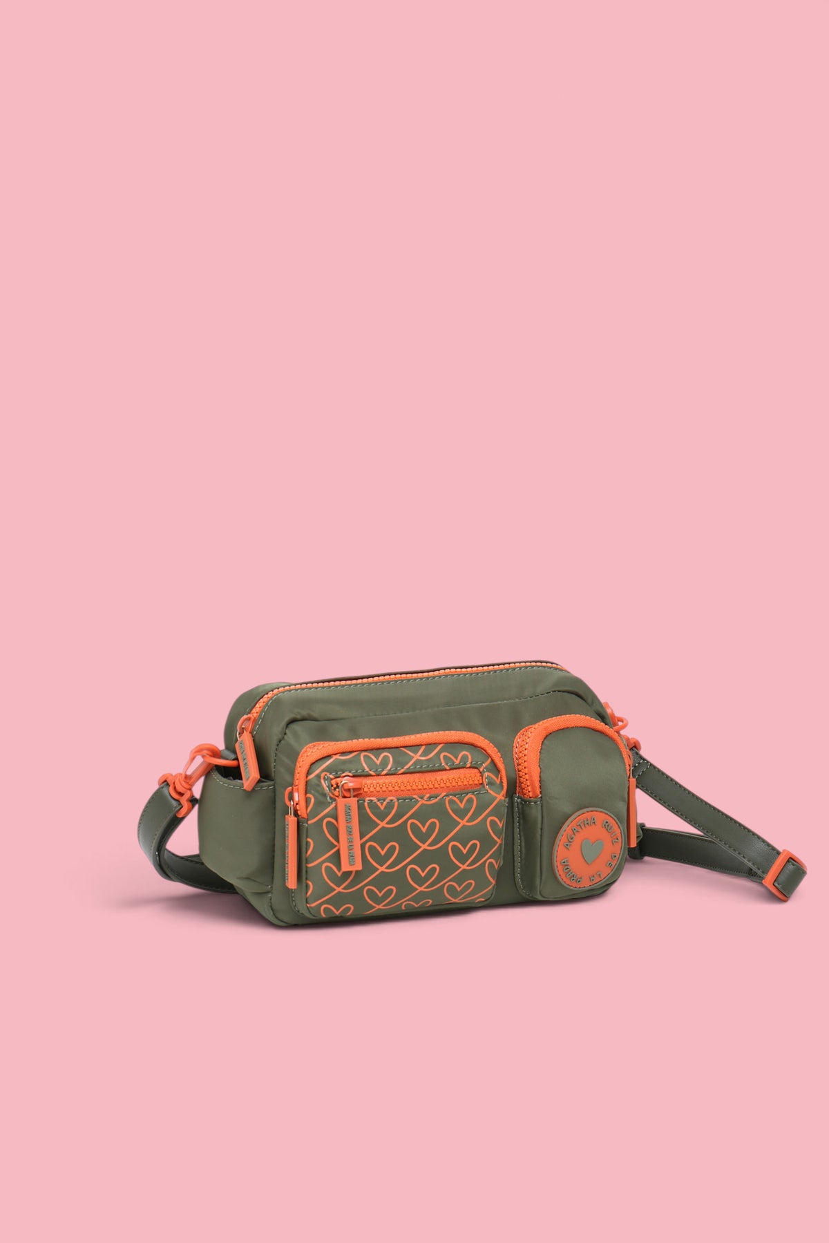 BANDOLERA NYLON BOLSILLOS VERDE