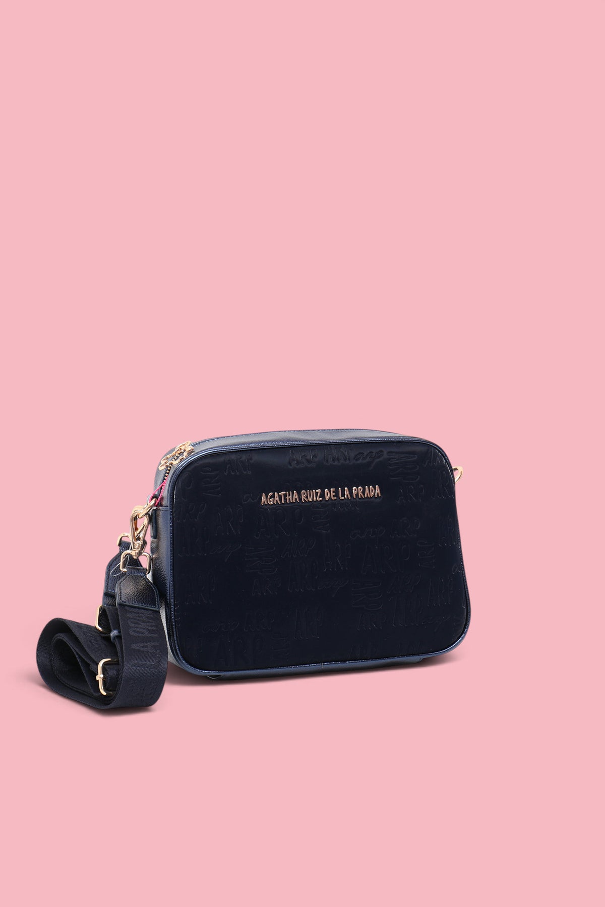 TECHNICAL METAL MONOGRAM CROSSBODY BAG BLUE