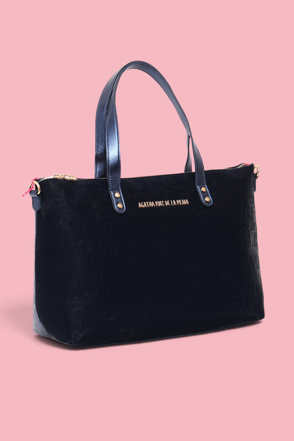 TECHNICAL METAL MONOGRAM TOTE BAG BLUE