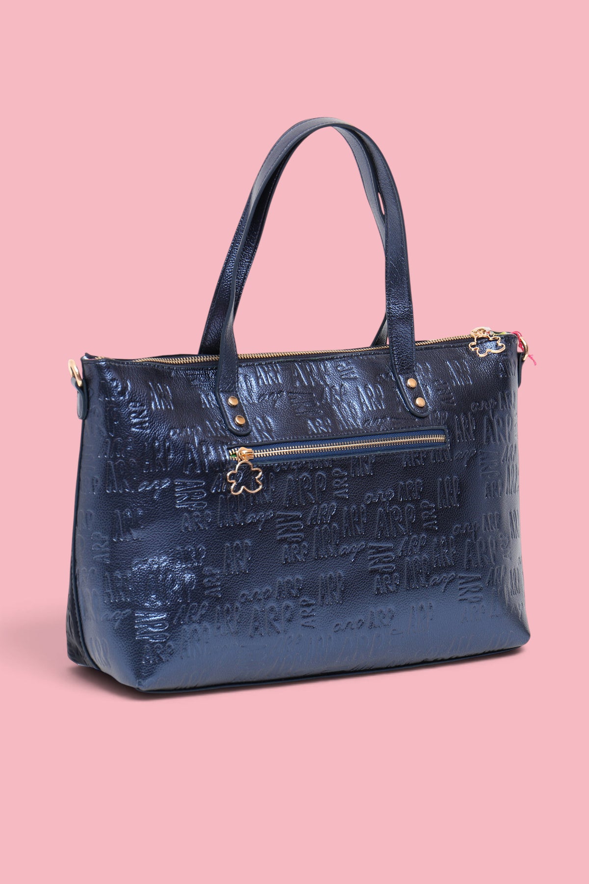 TECHNICAL METAL MONOGRAM TOTE BAG BLUE
