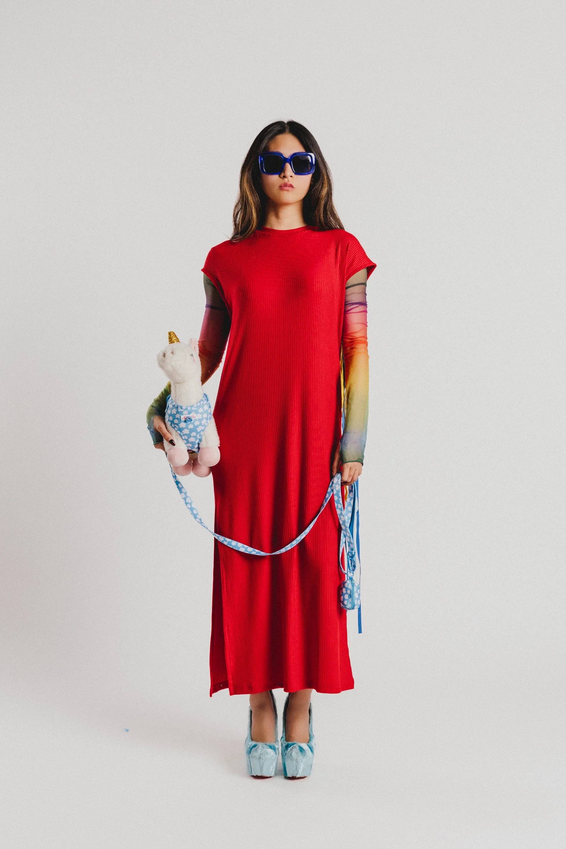 VESTIDO ROJO GALLOS - Agatha Ruiz de la Prada