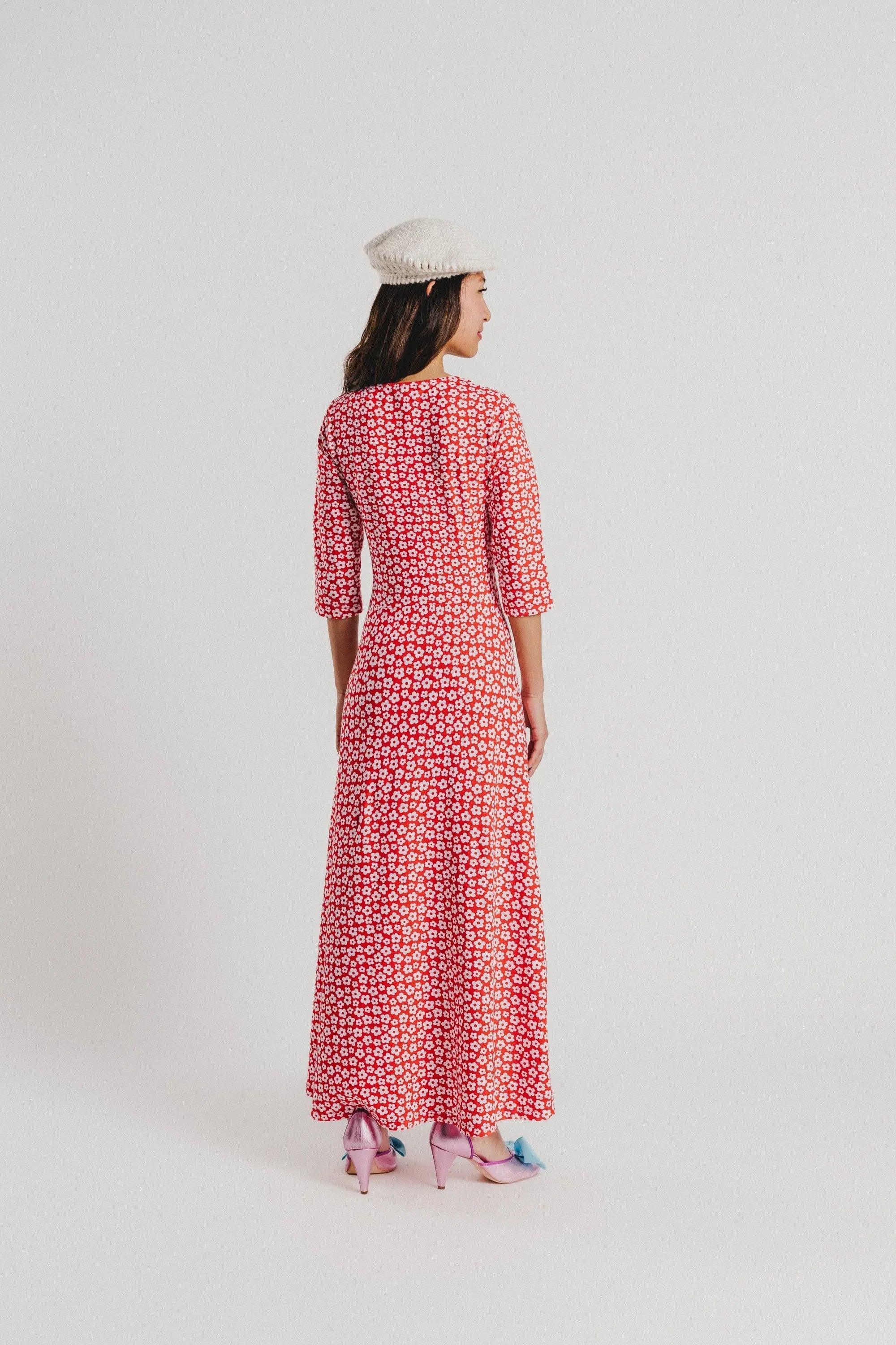 VESTIDO ROJO FLORECITAS BLANCAS - Agatha Ruiz de la Prada