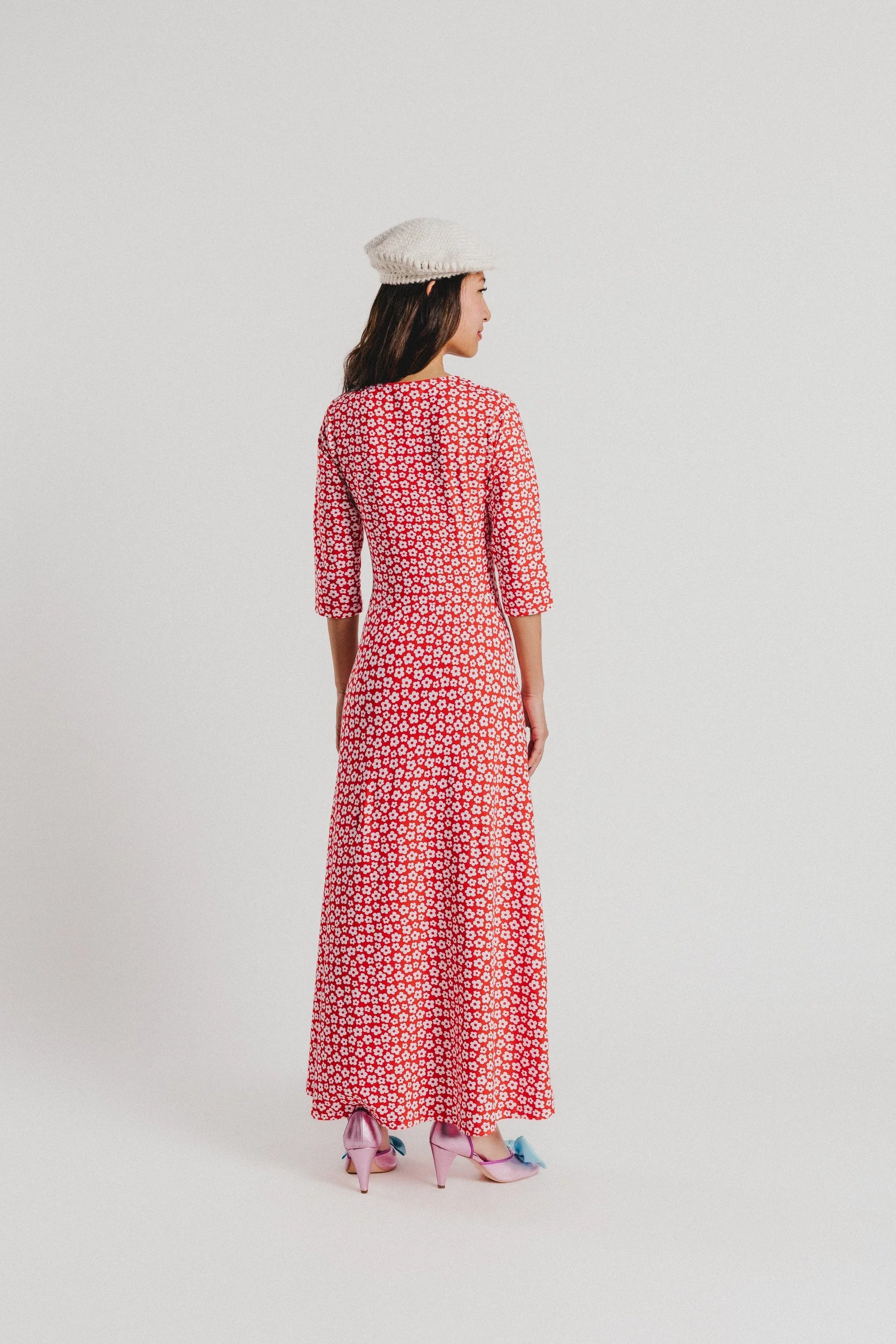 VESTIDO ROJO FLORECITAS BLANCAS - Agatha Ruiz de la Prada