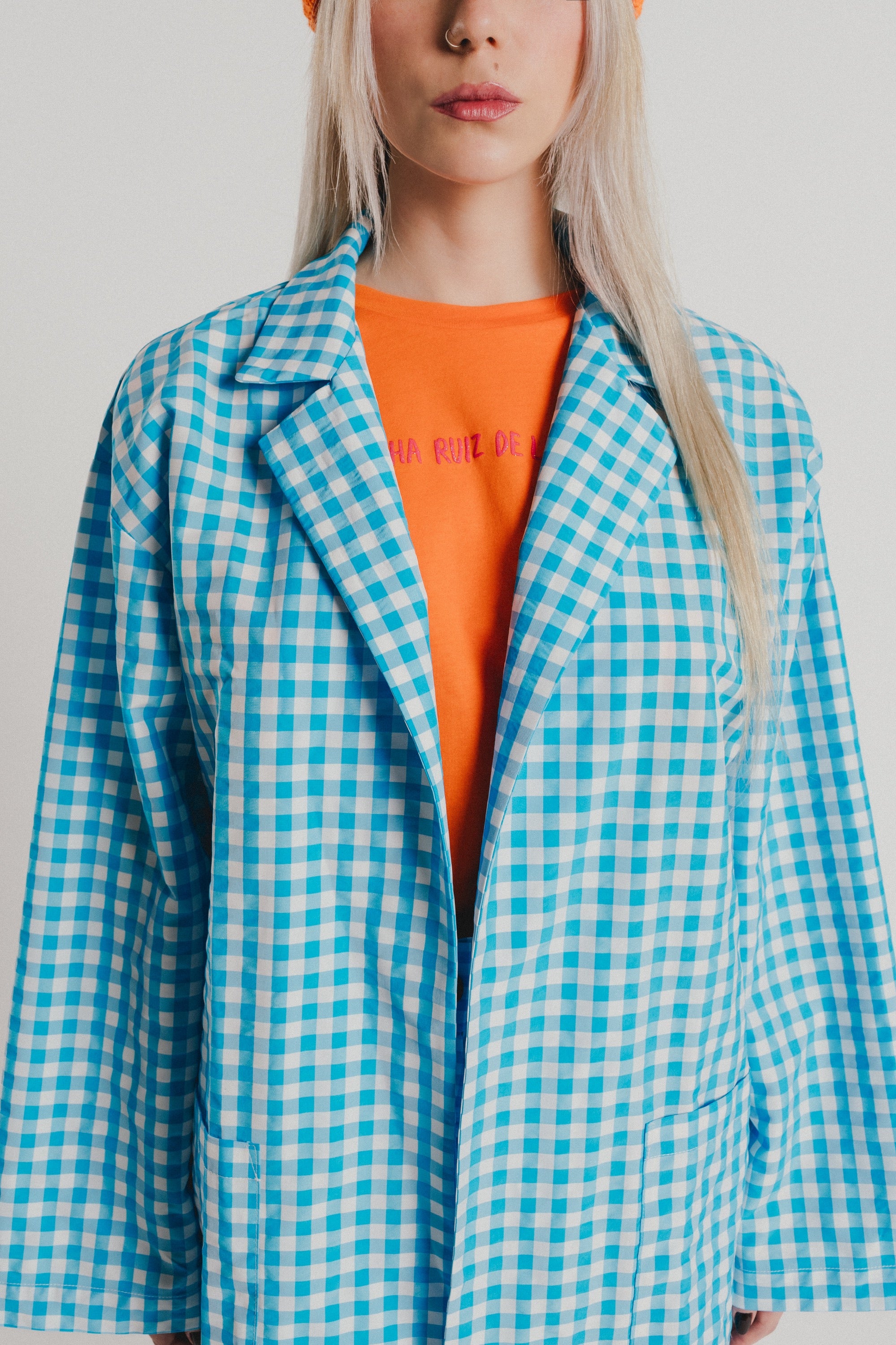 AMERICANA AZUL VICHY ABIERTA