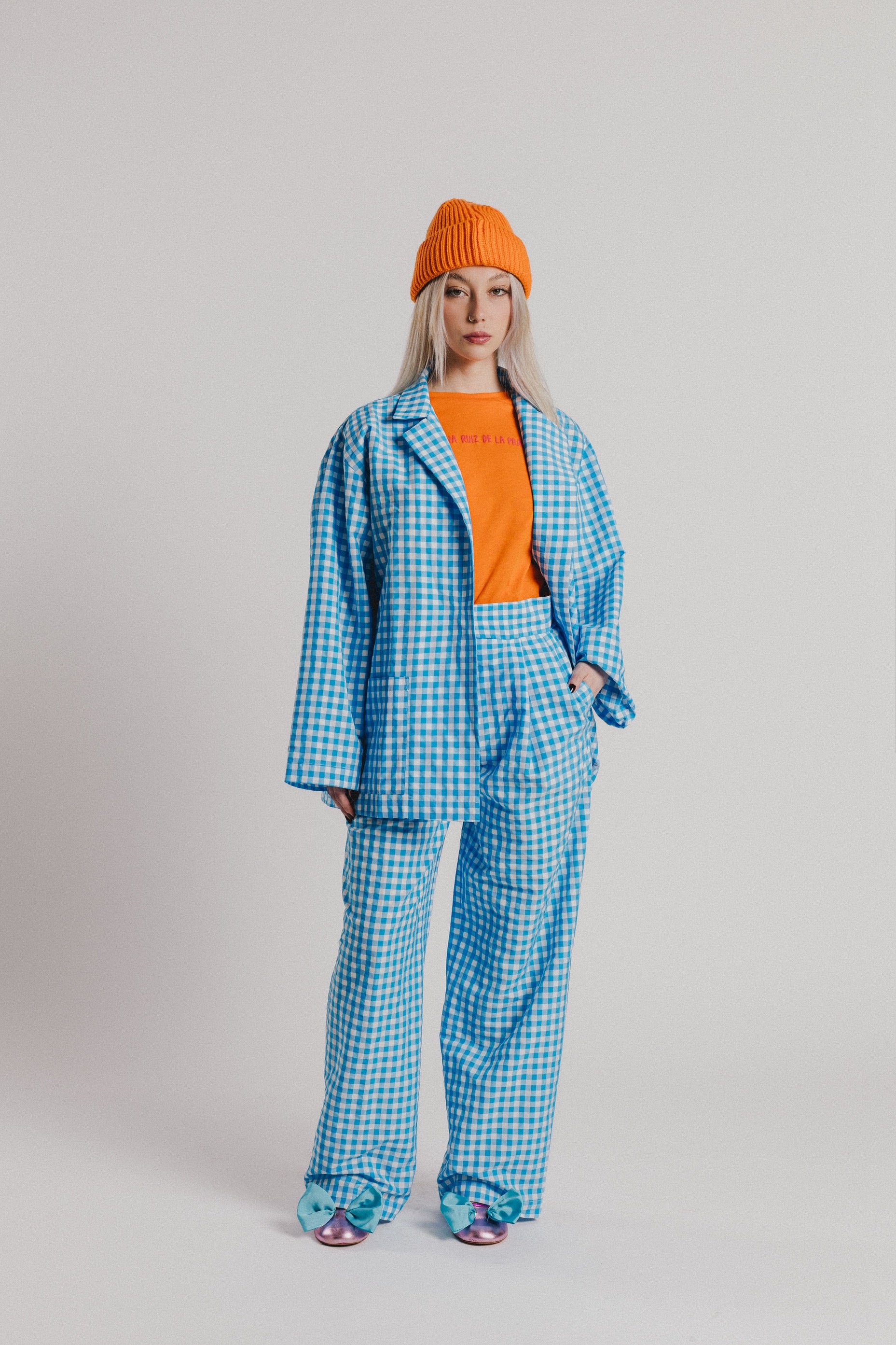 AMERICANA AZUL VICHY ABIERTA