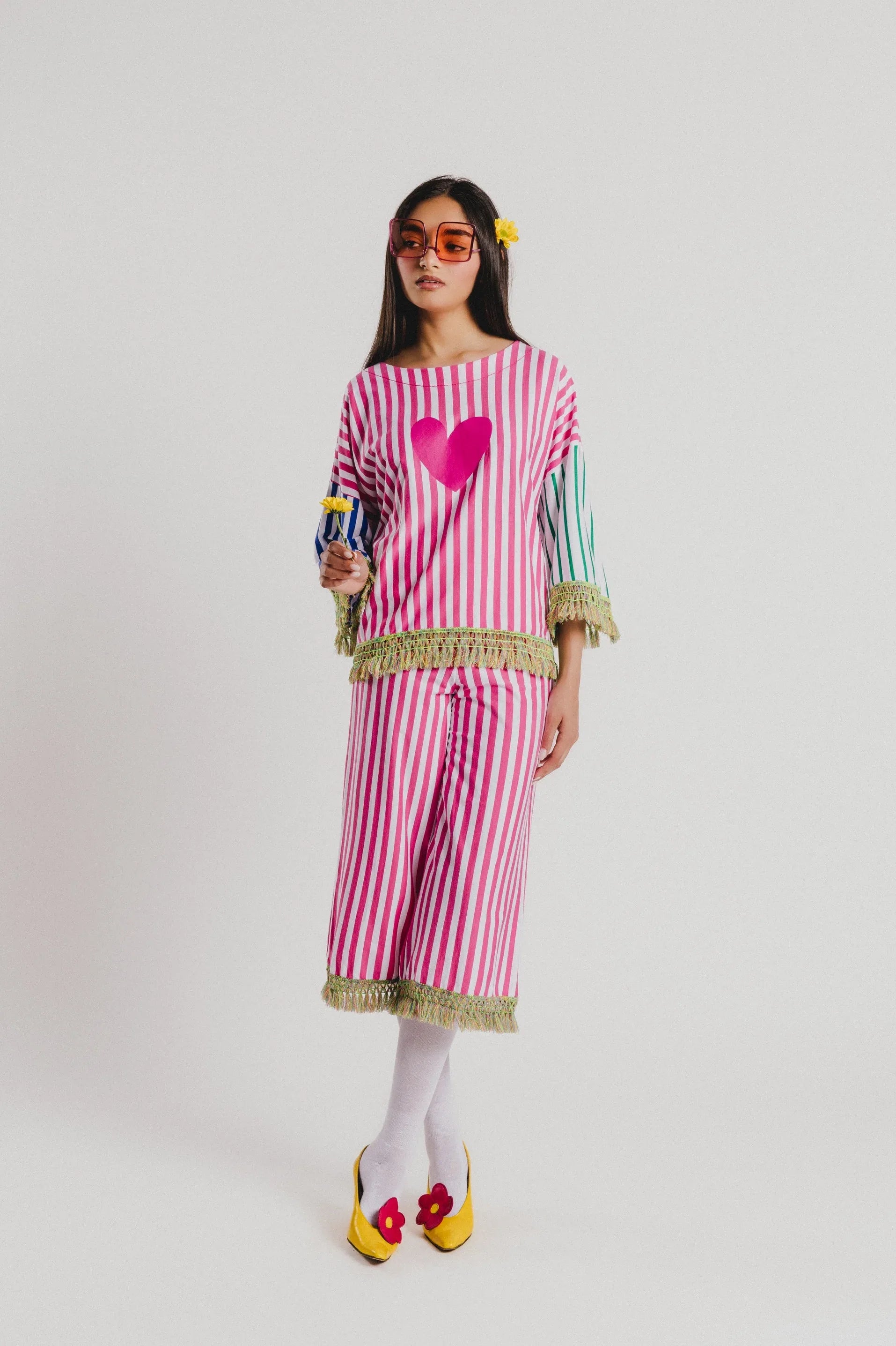 CAMISETA RAYAS COLORES CORAZON - Agatha Ruiz de la Prada