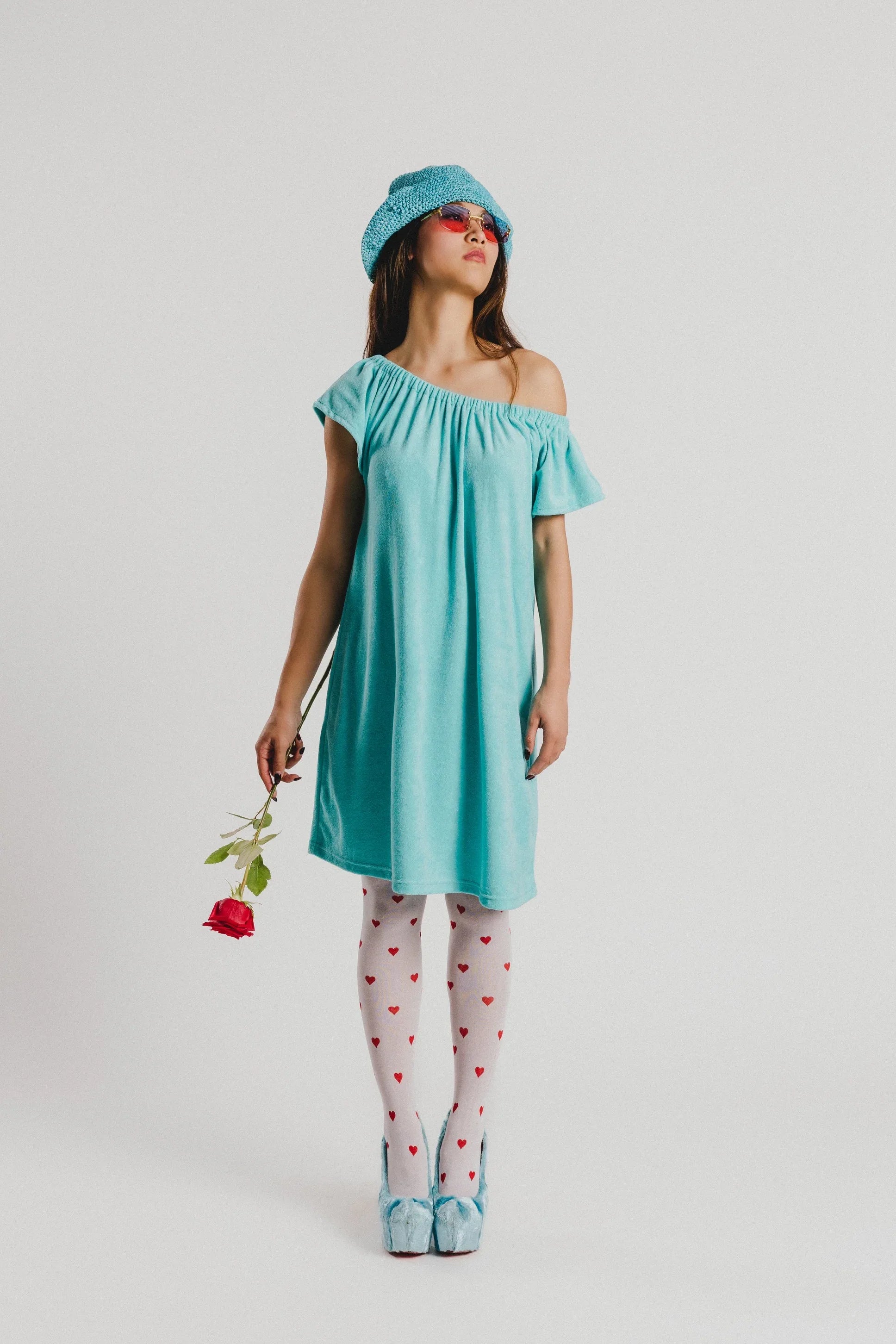 VESTIDO RIZO TURQUESA - Agatha Ruiz de la Prada