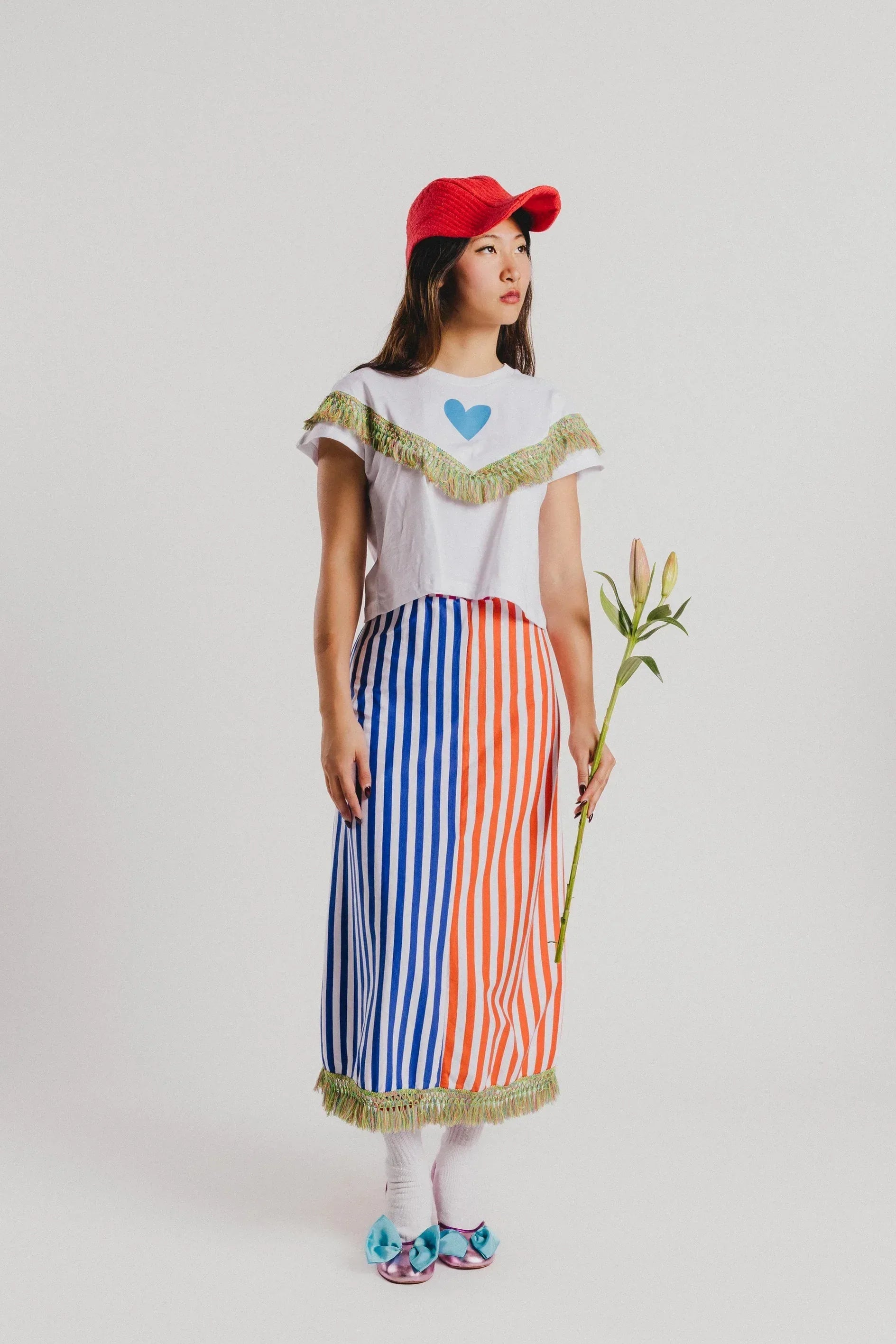 FALDA RAYAS BICOLOR FLECOS - Agatha Ruiz de la Prada