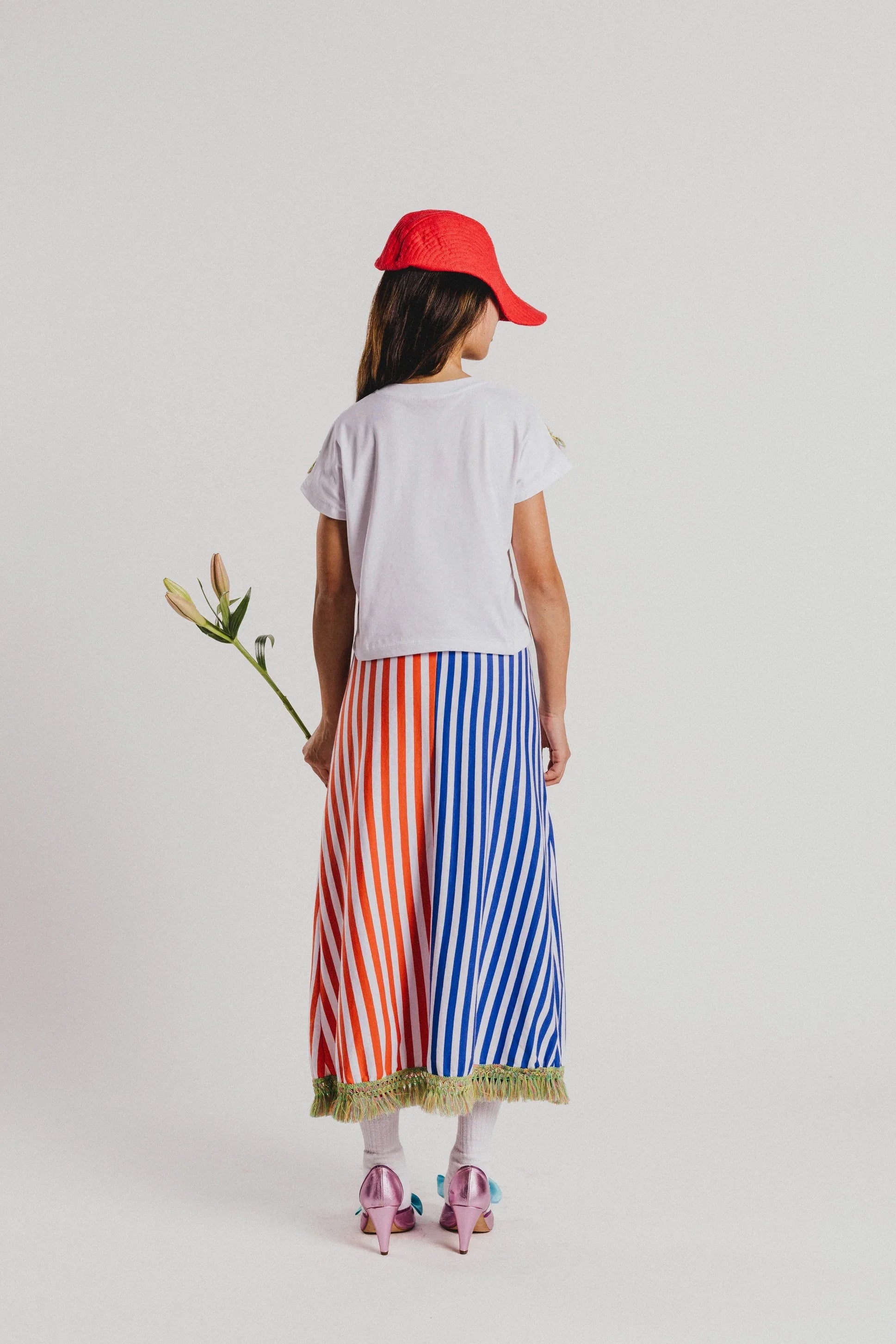 FALDA RAYAS BICOLOR FLECOS - Agatha Ruiz de la Prada