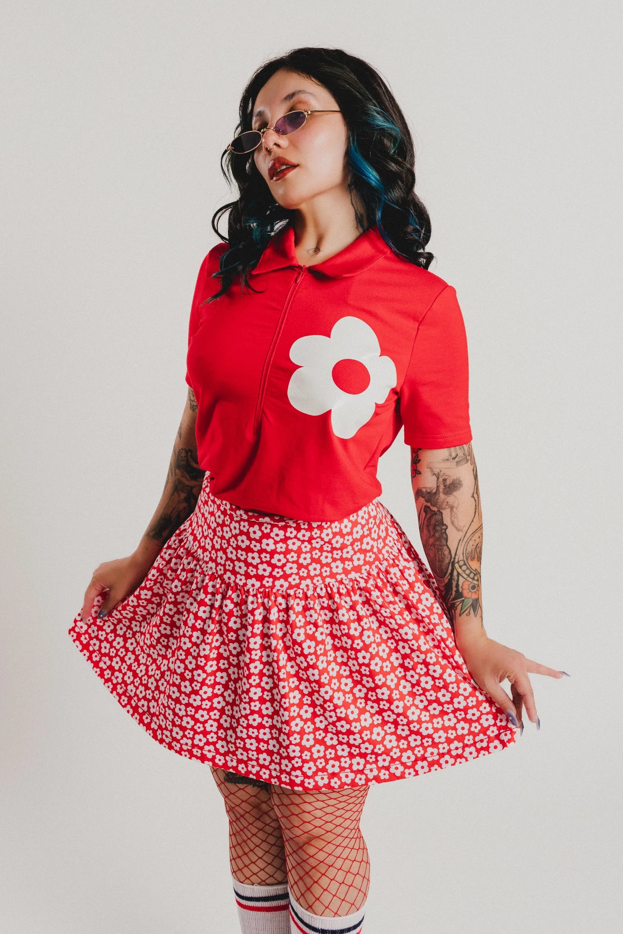 CAMISETA/POLO ROJO FLOR CREMALLERA - Agatha Ruiz de la Prada