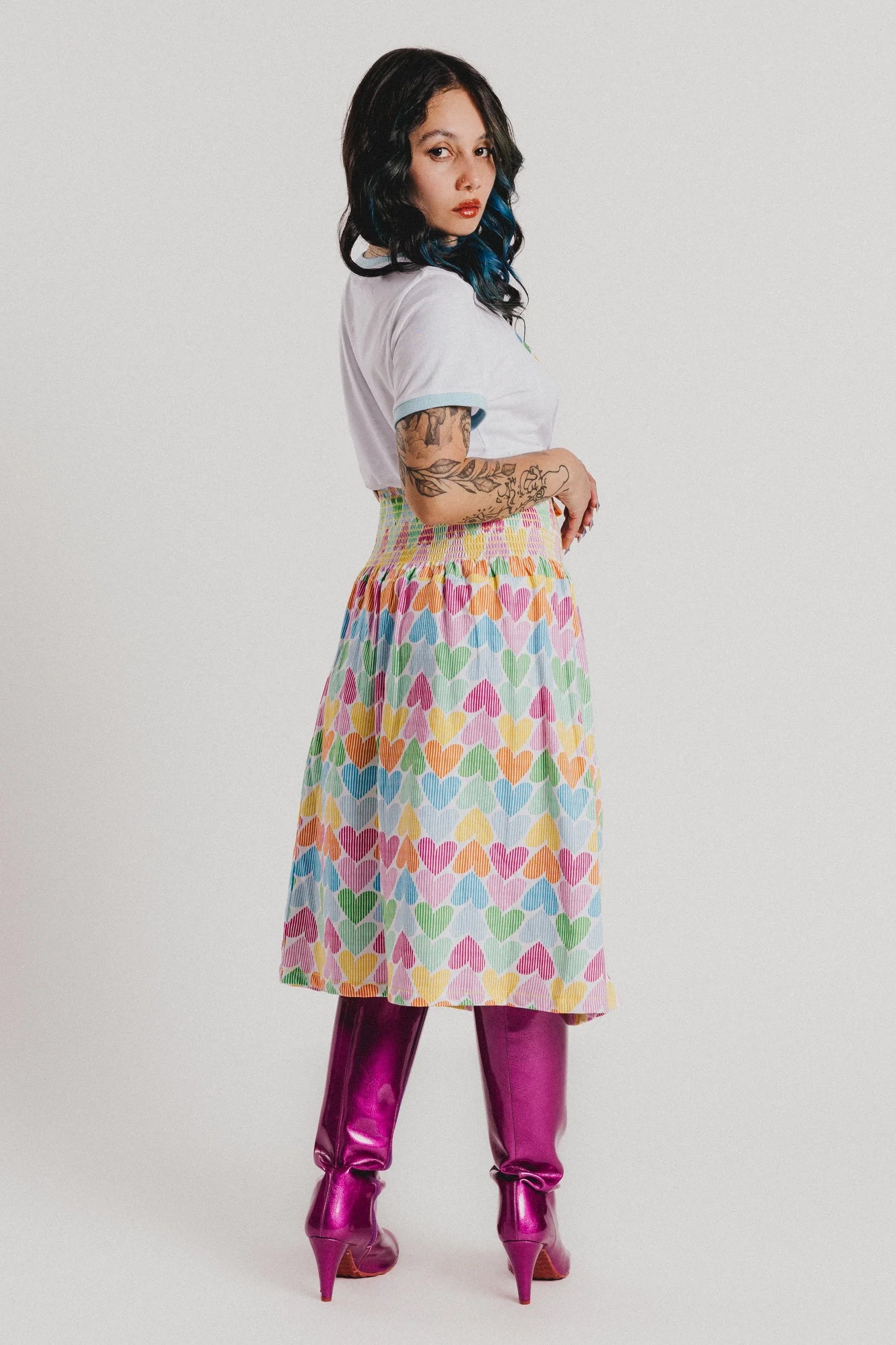 FALDA CORAZONES RAYADOS - Agatha Ruiz de la Prada