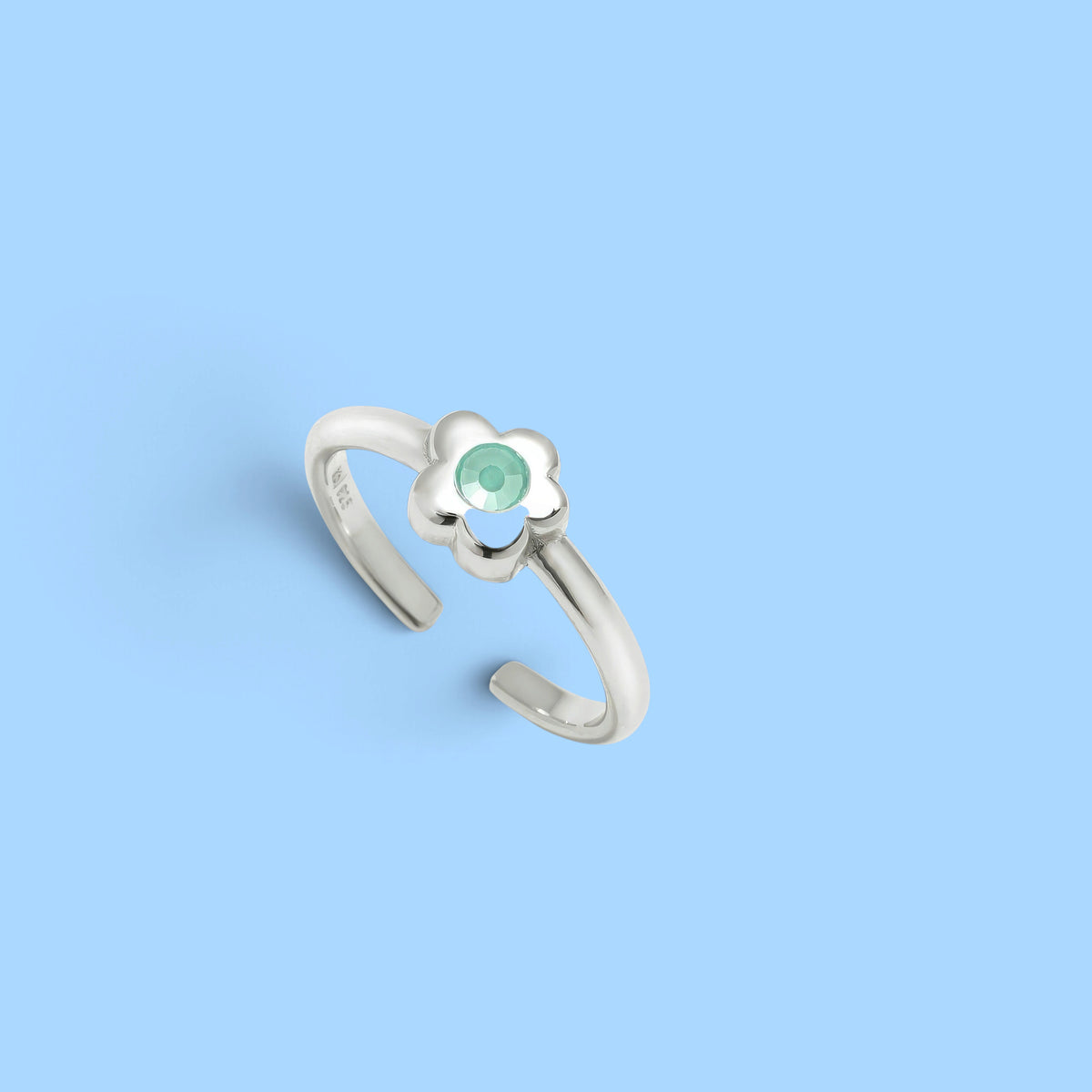 Bague Multitaille Fleur Gaga Argent CZ Eau