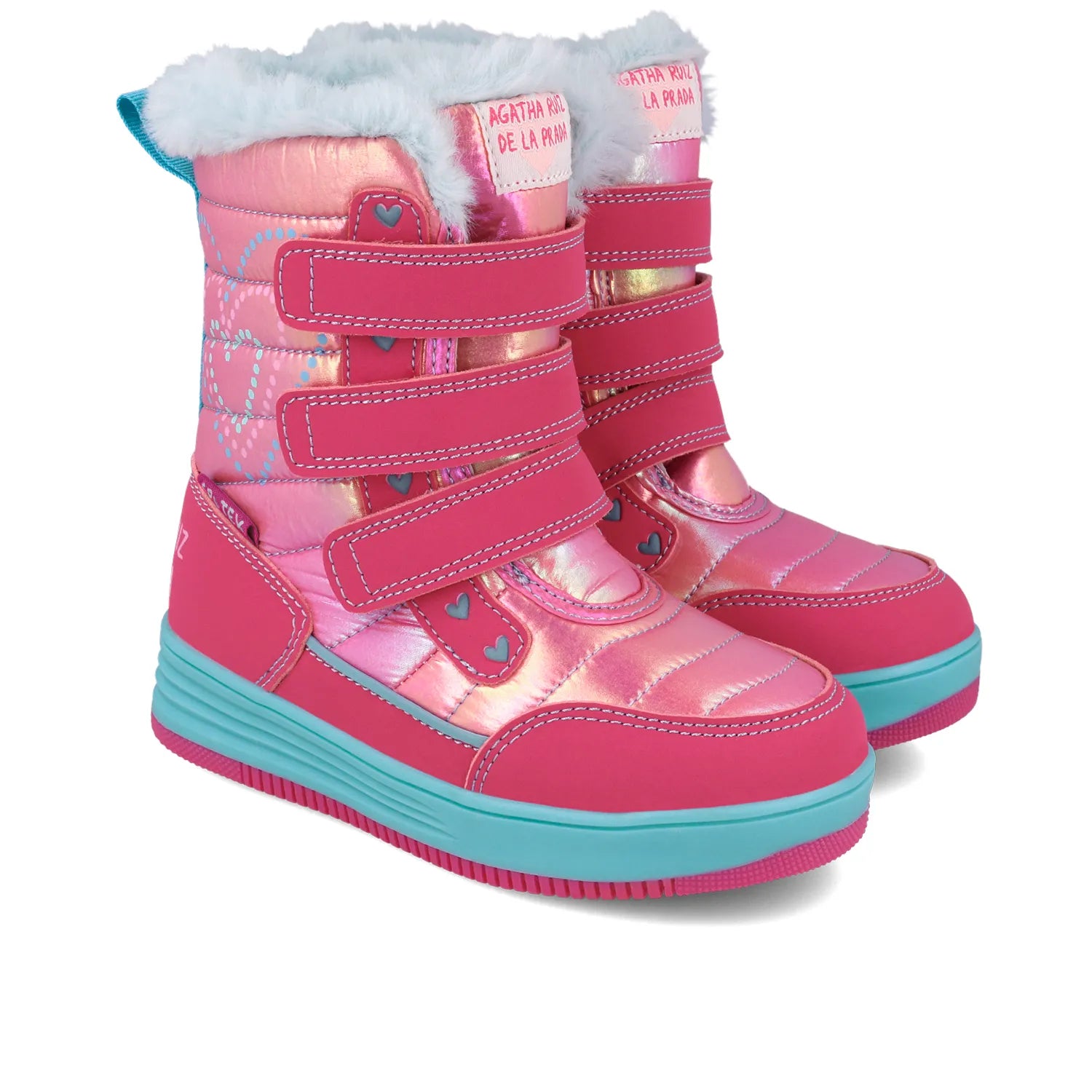 Fuchsia Apreski Boots Hearts