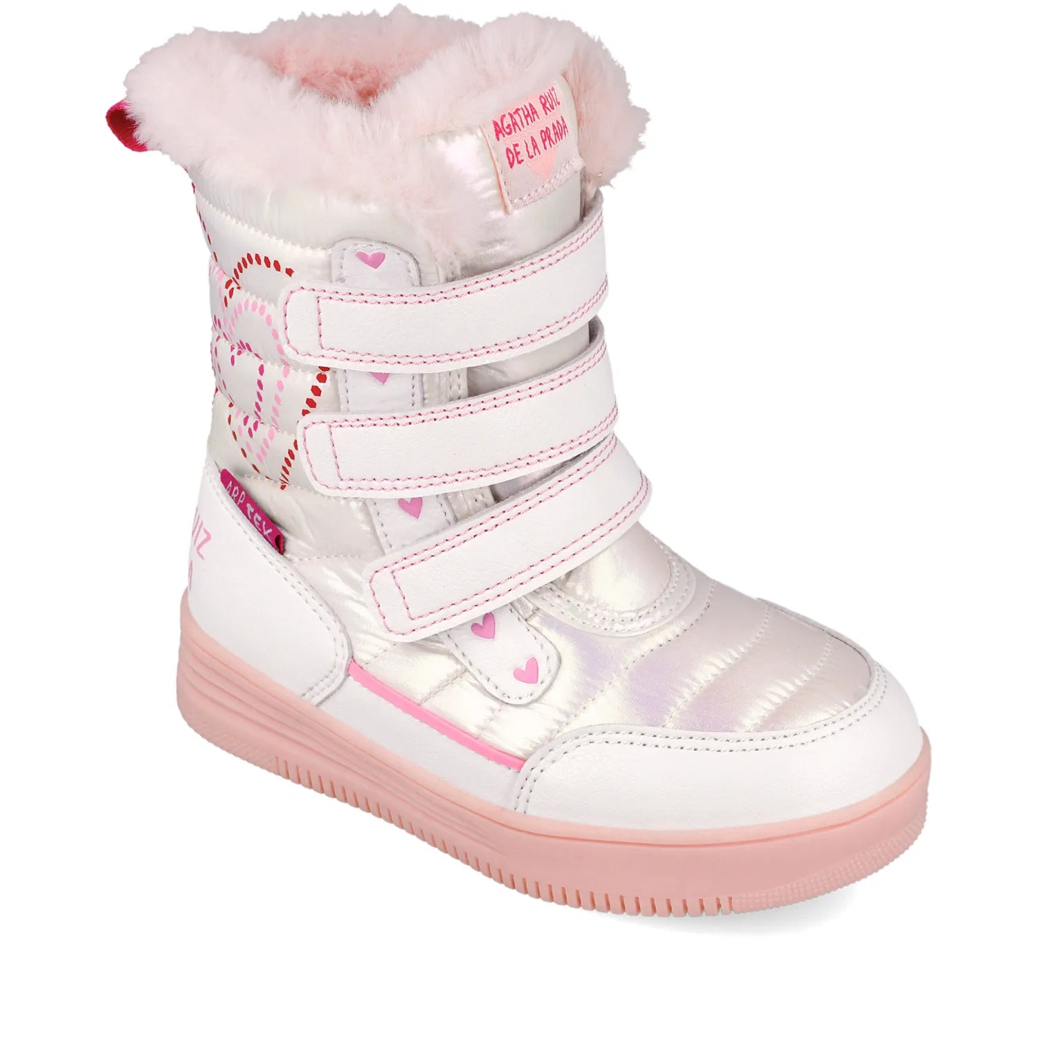 WHITE AFTERSKI BOOT HEARTS