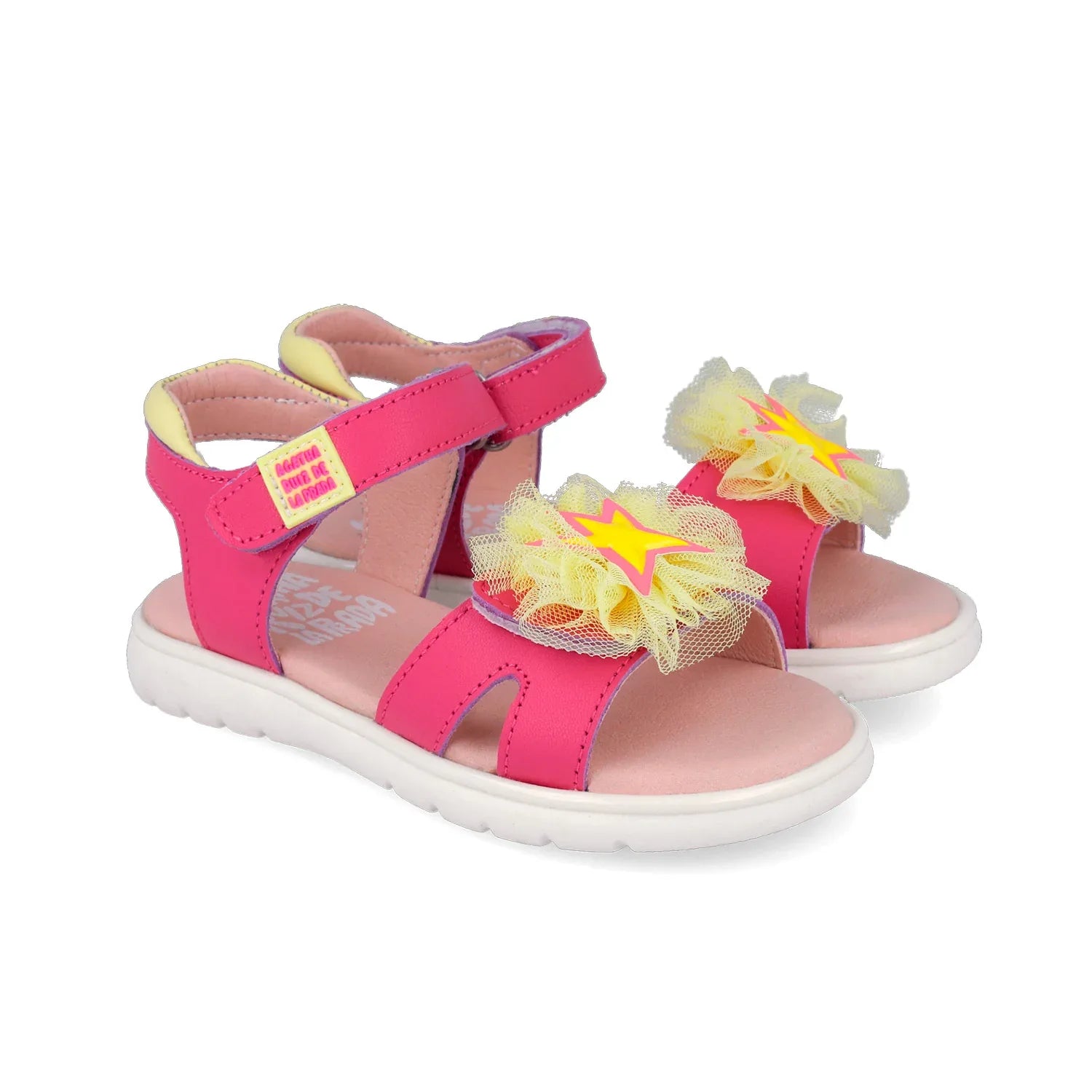 SANDALIA POMPOM FUCSIA