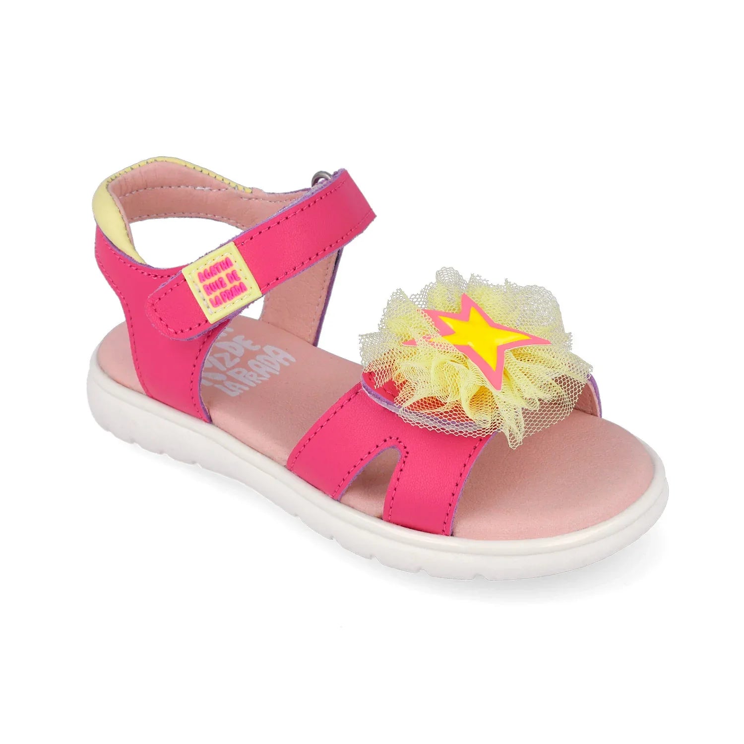 SANDALIA POMPOM FUCSIA