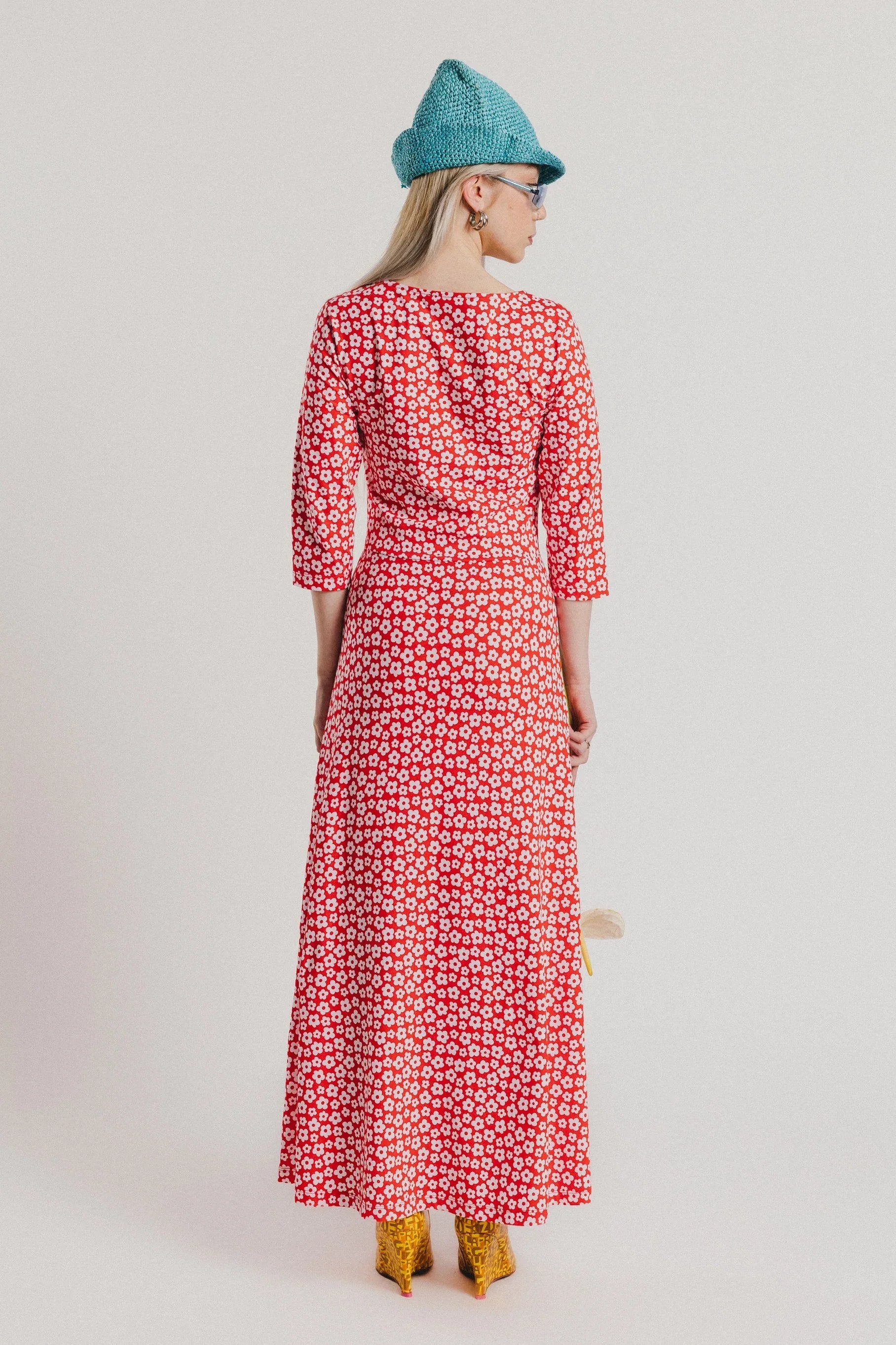 VESTIDO ROJO FLORECITAS BLANCAS - Agatha Ruiz de la Prada